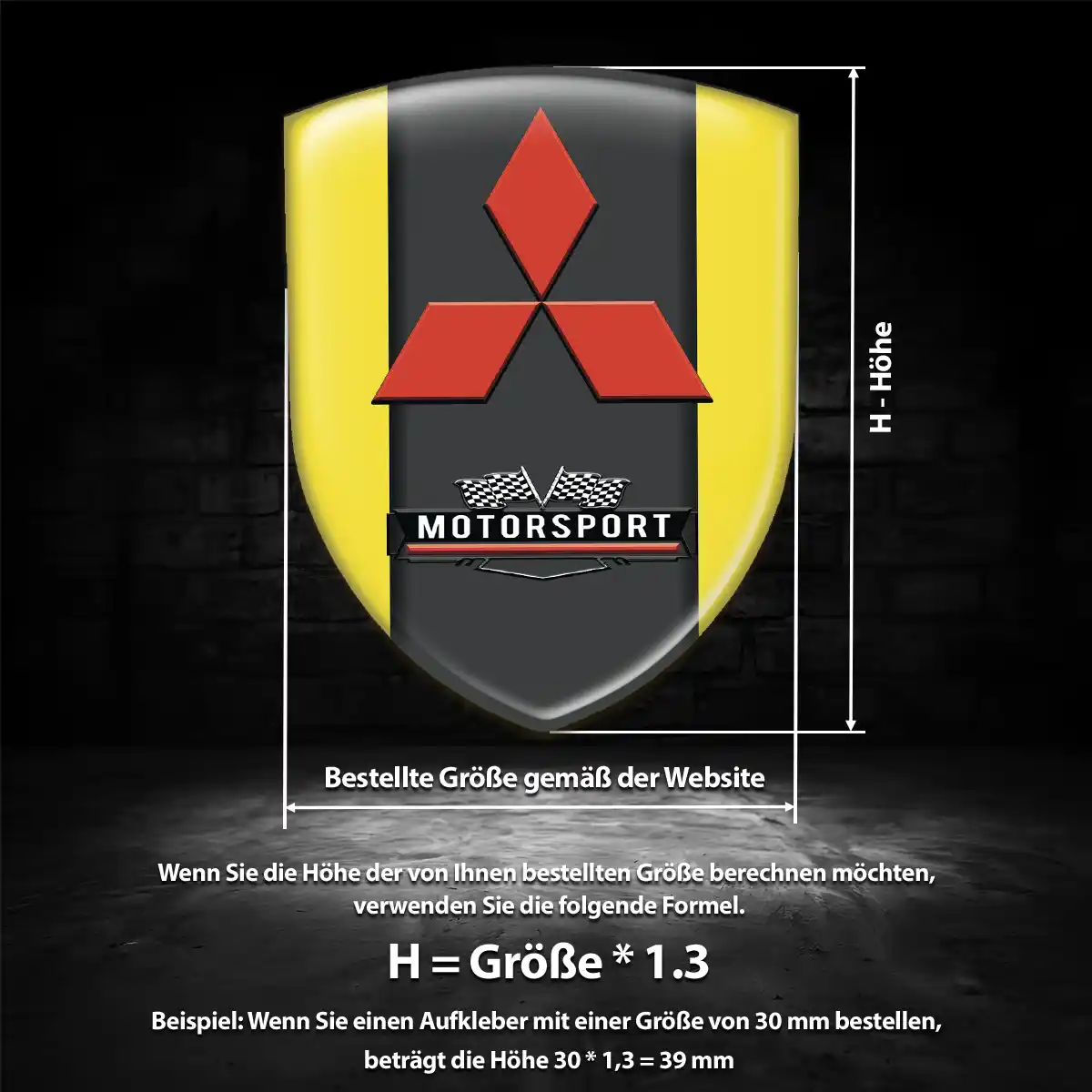 Mitsubishi Wappen Aufkleber Interieurdesign