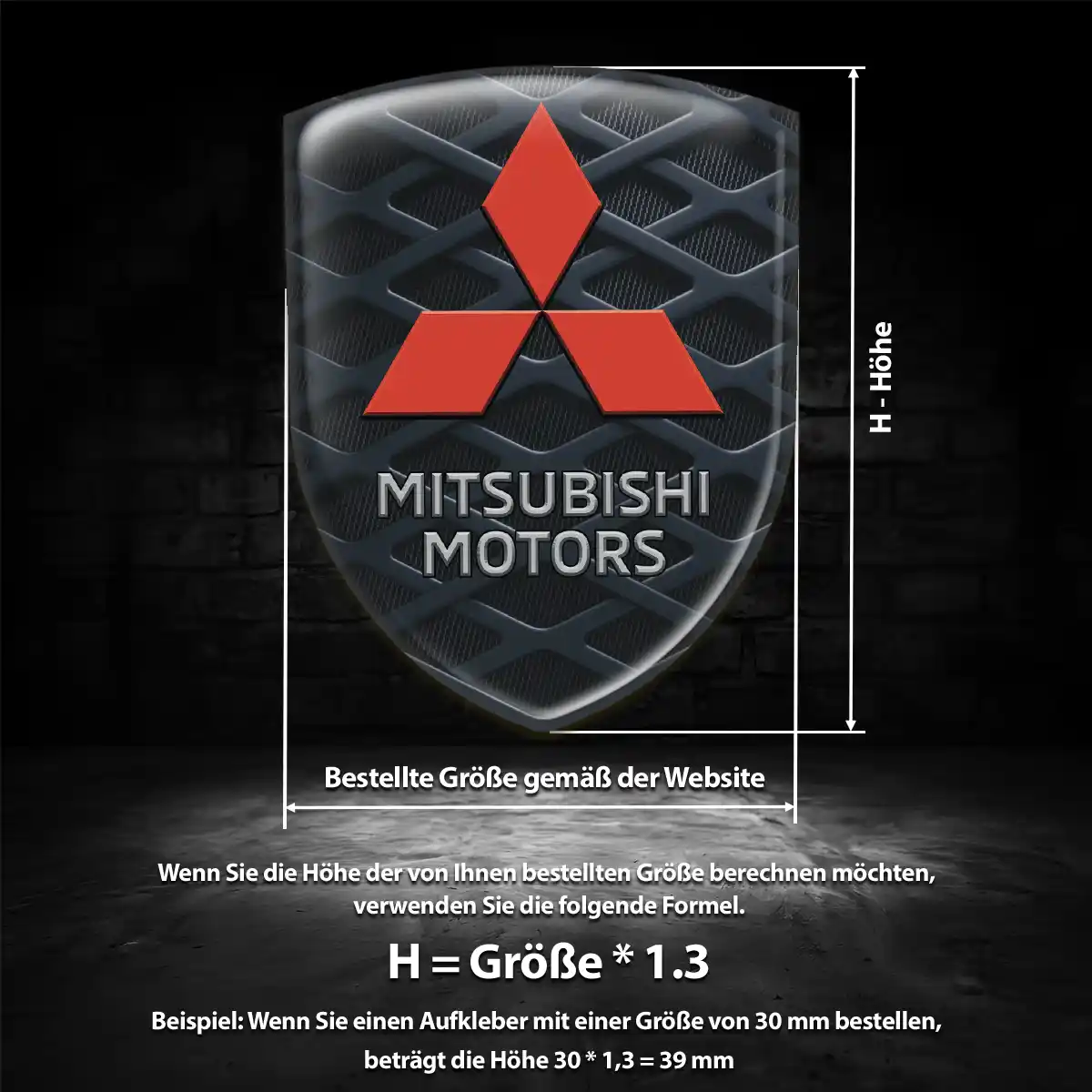 Mitsubishi Wappen Emblem Aufkleber Auto Hochwertiges Harz