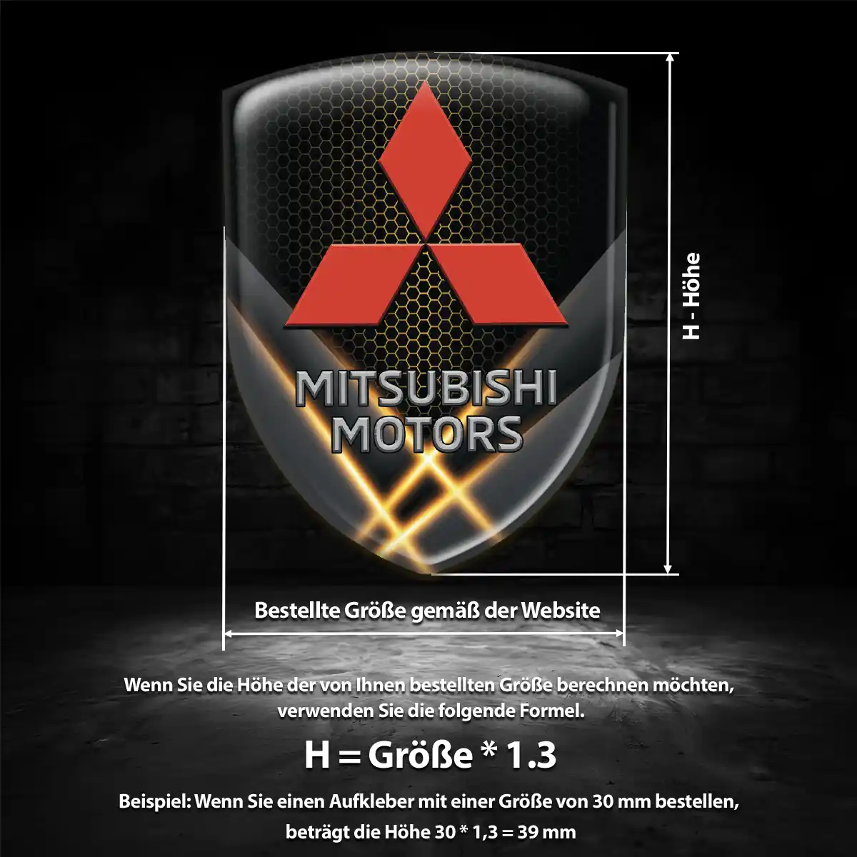 Mitsubishi Wappen Emblem Aufkleber Auto Premium-Edition