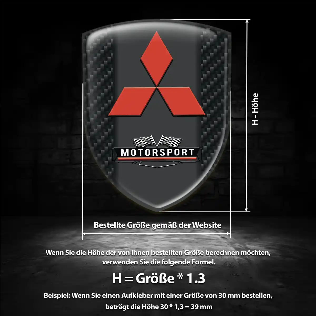 Mitsubishi Wappen Emblem Aufkleber Hochwertiges Harz