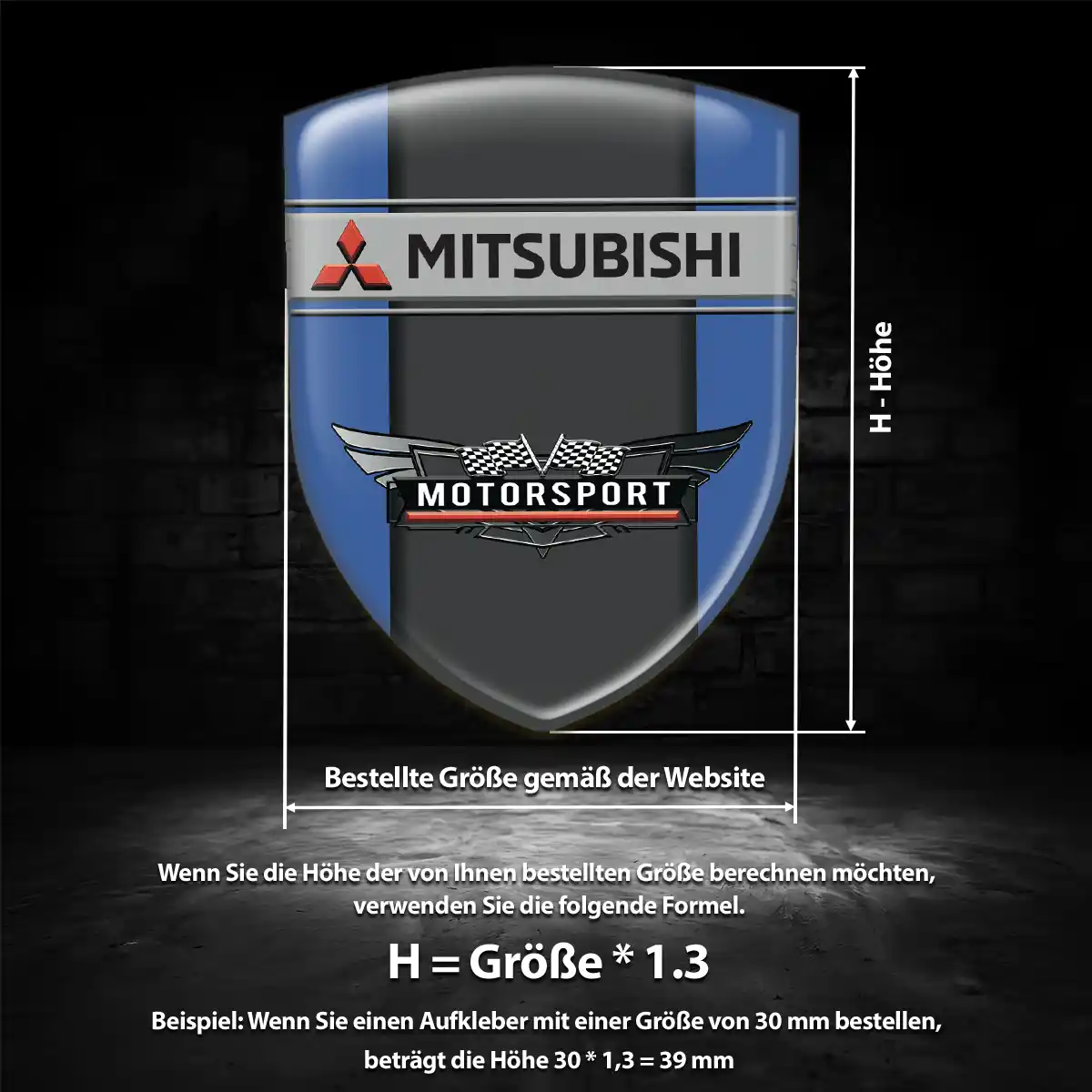 Mitsubishi Wappen Emblem Aufkleber Interieurdesign