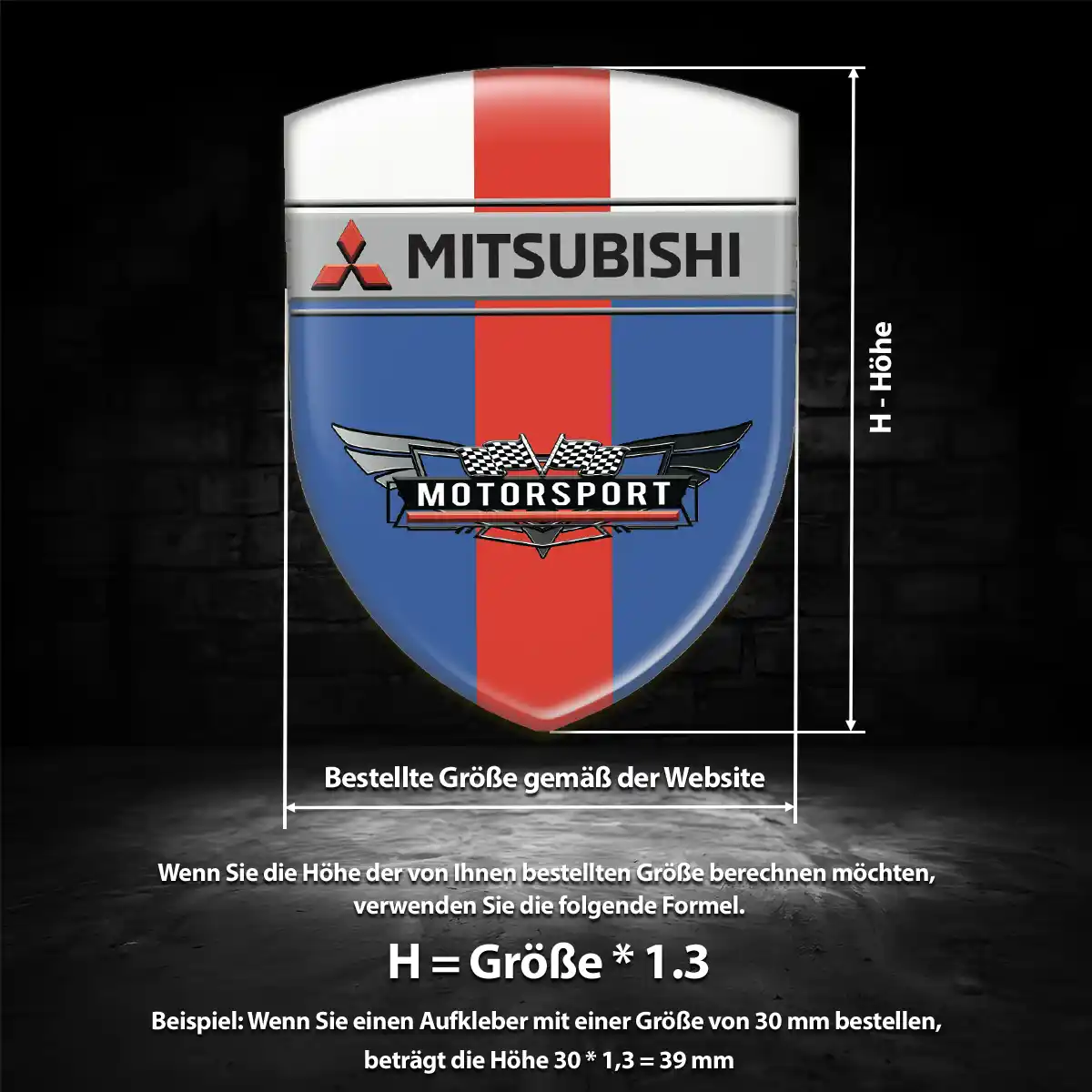Mitsubishi Wappen Emblem Aufkleber Luxus-Edition