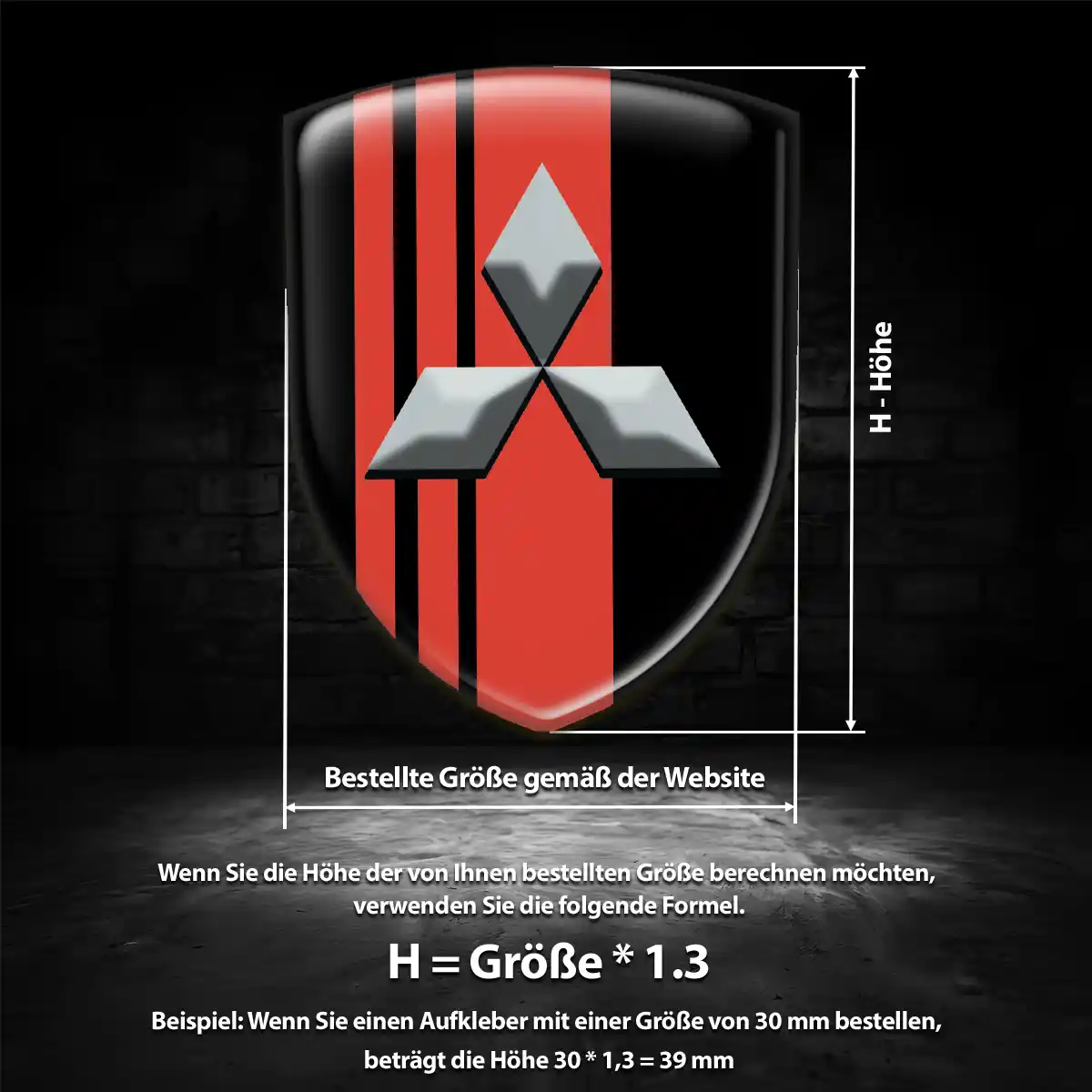 Mitsubishi Wappen Emblem Aufkleber Premium-Edition