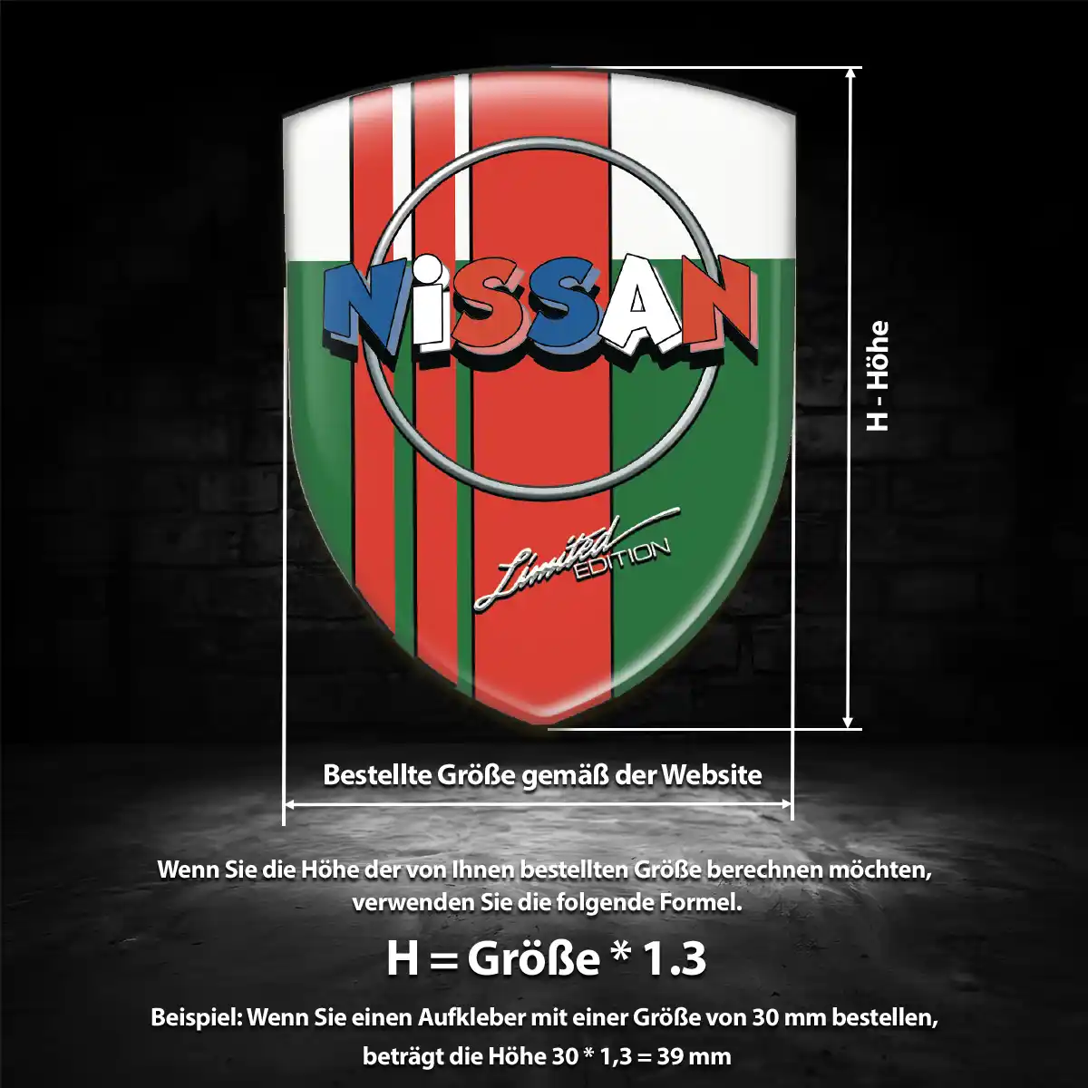 Nissan 3D Gel Aufkleber Anspruchsvolles Design