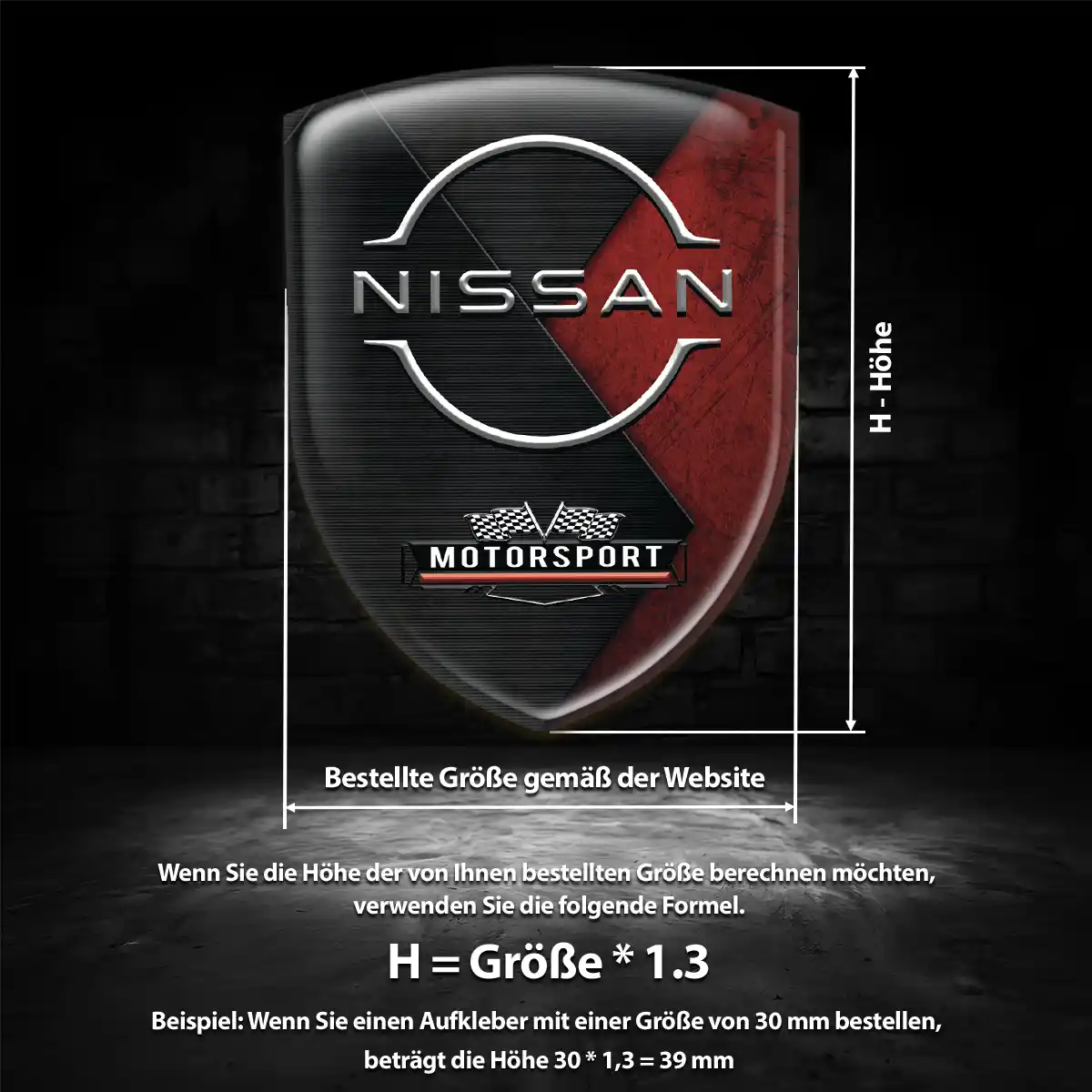 Nissan 3D Gel Aufkleber Auto Elegantes Design