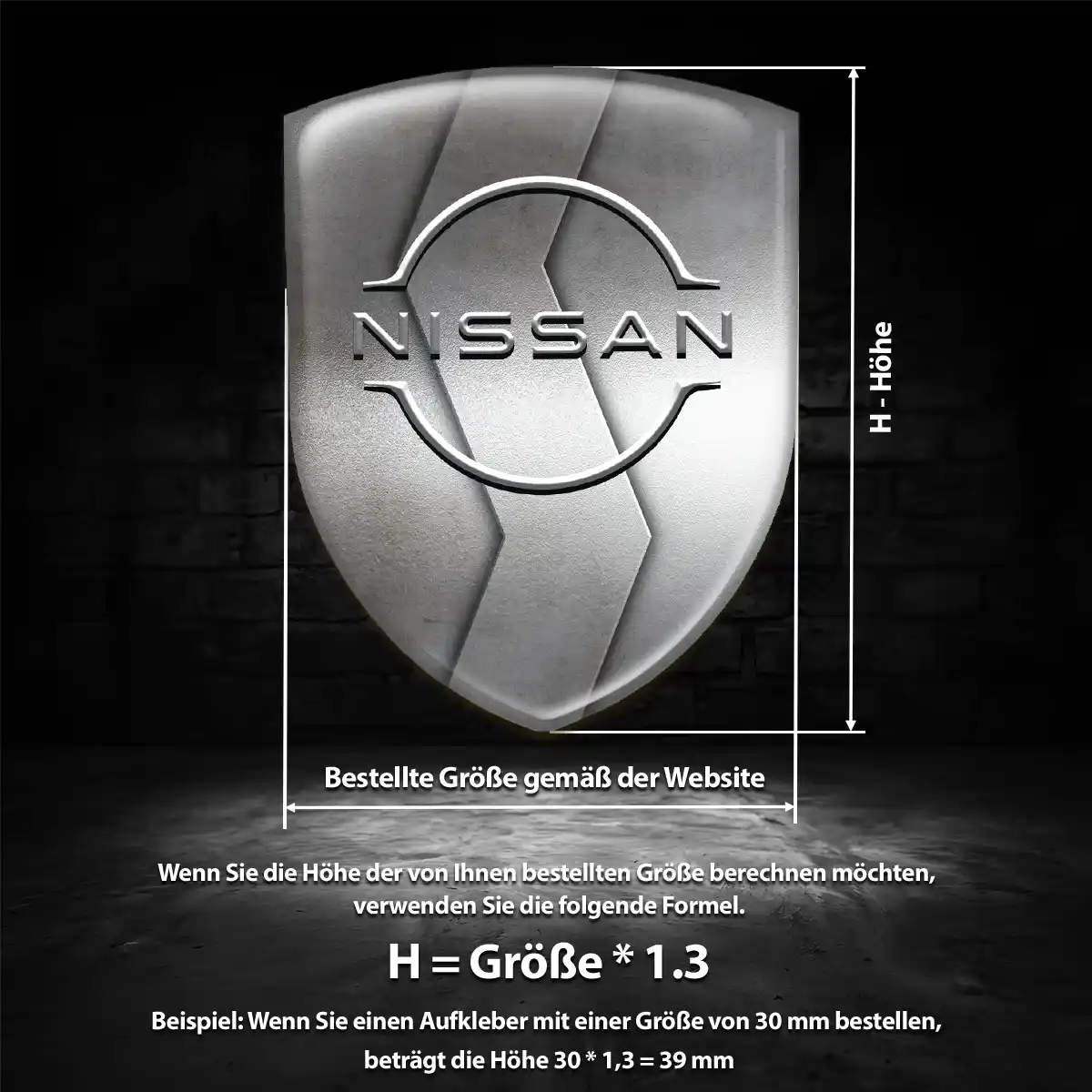 Nissan 3D Gel Aufkleber Emblem Elegantes Design