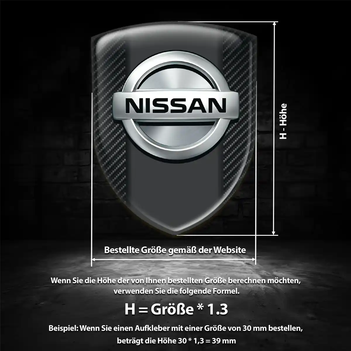 Nissan 3D Gel Aufkleber Emblem Exterieurdesign