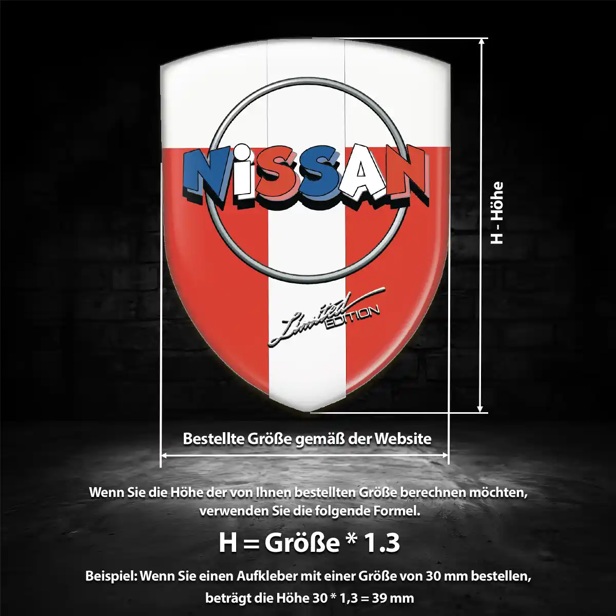 Nissan 3D Gel Aufkleber Emblem Höchste Qualität