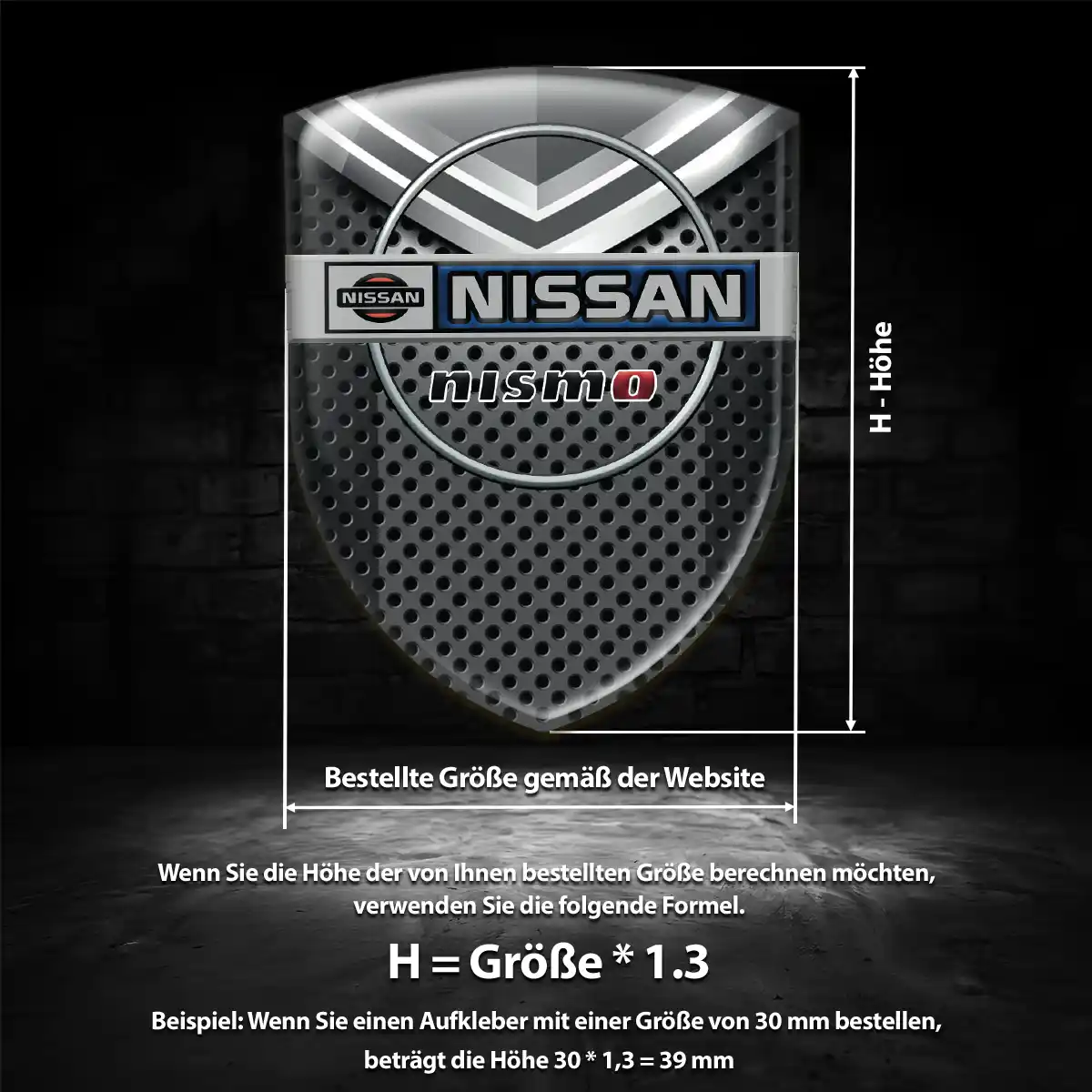 Nissan 3D Gel Aufkleber Emblem Hochwertiges Harz