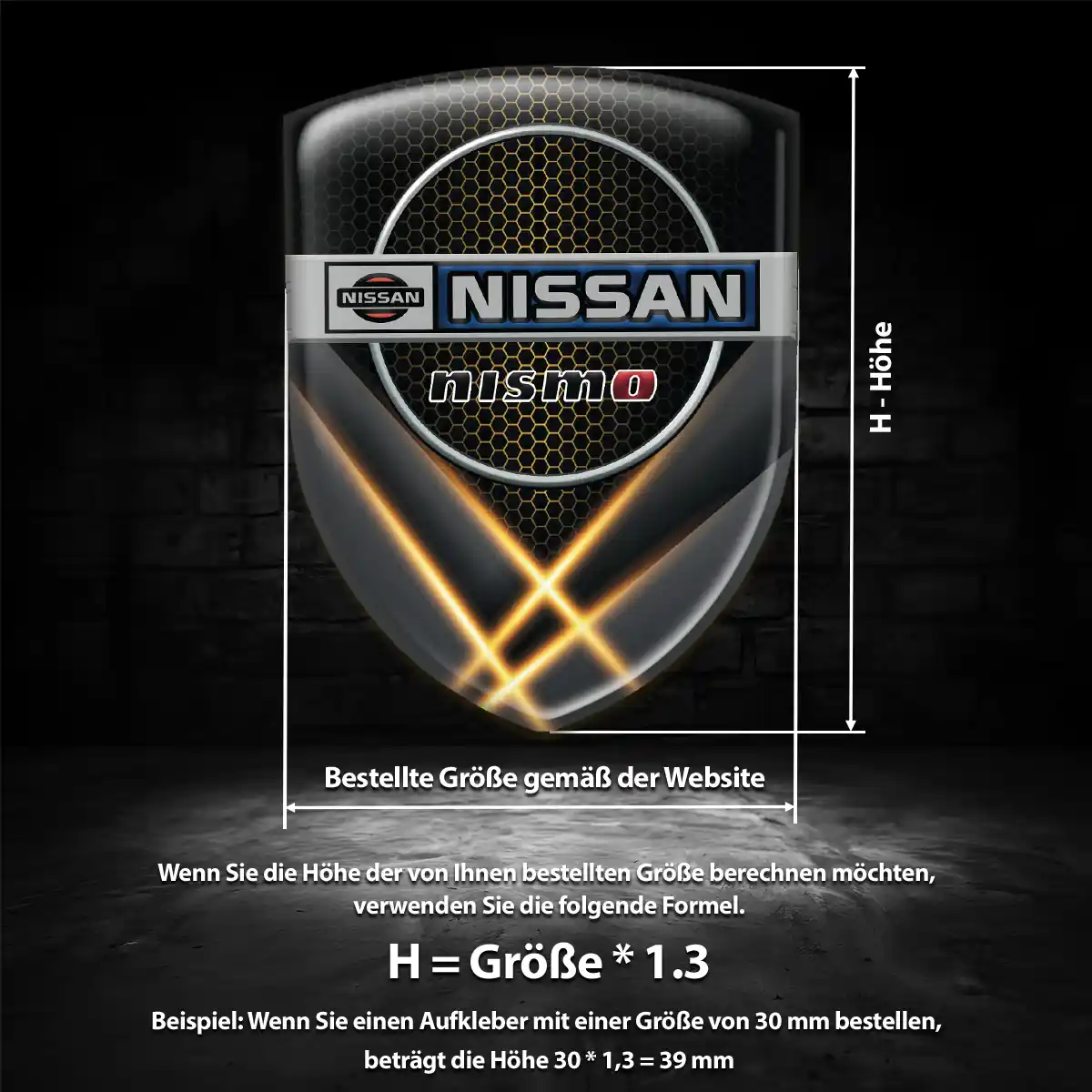 Nissan 3D Gel Aufkleber Emblem Interieurdesign