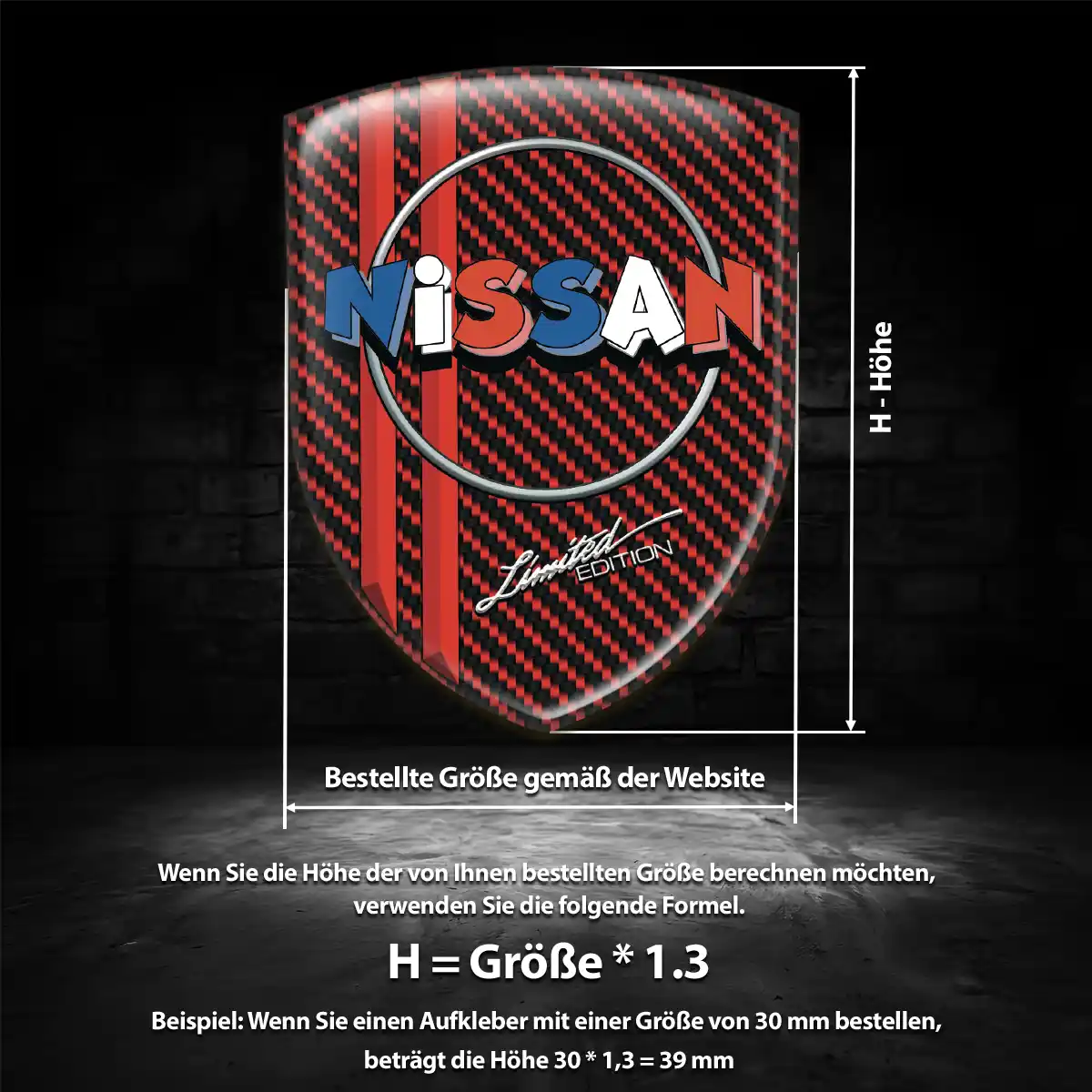 Nissan 3D Gel Aufkleber Emblem Markenedition