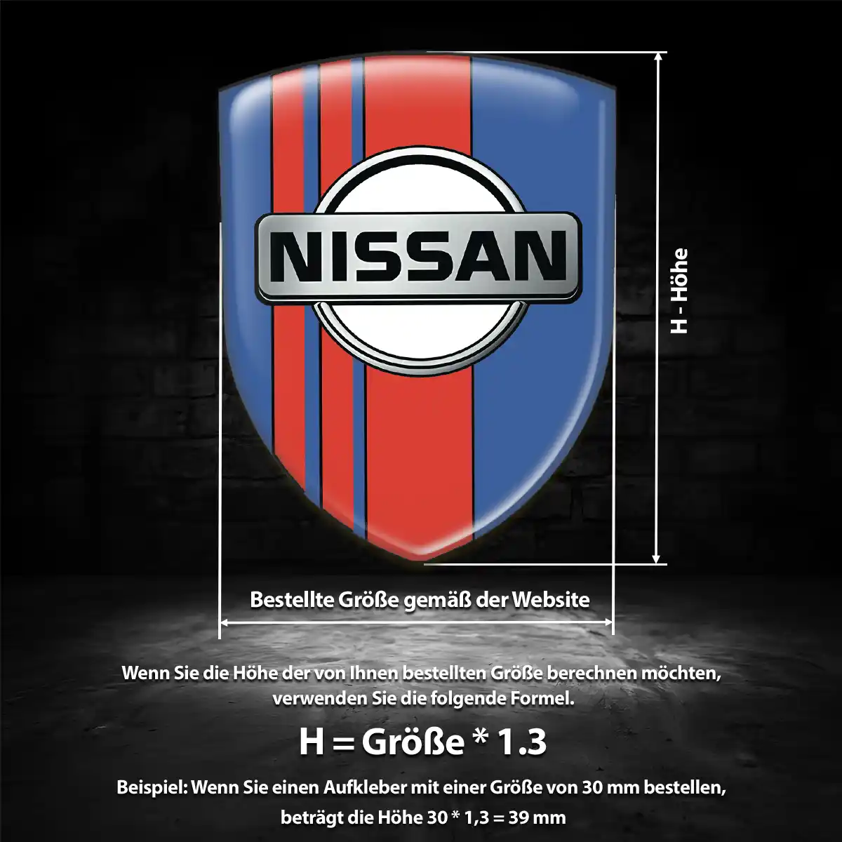 Nissan 3D Gel Aufkleber Emblem Premium-Edition