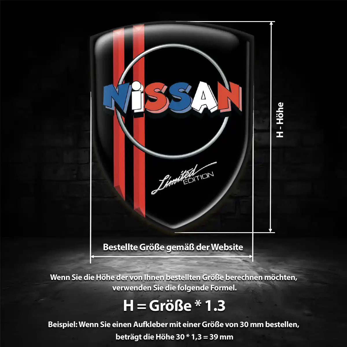 Nissan 3D Gel Aufkleber Embleme Auto Elegantes Design
