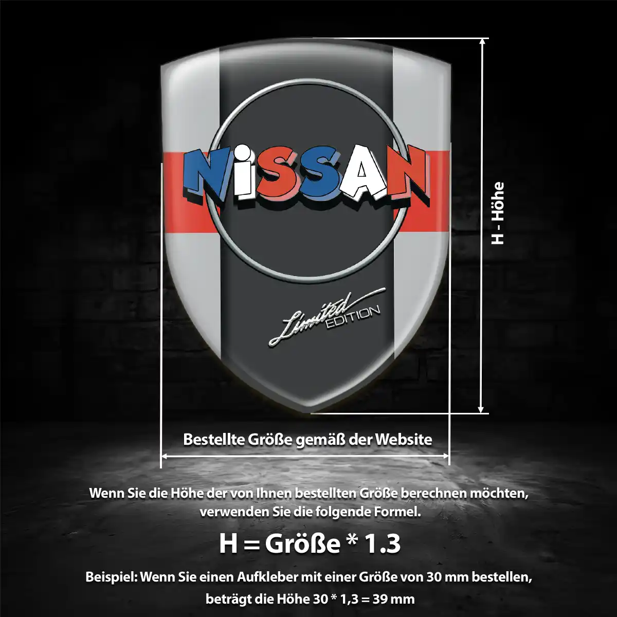 Nissan 3D Gel Aufkleber Embleme Interieurdesign