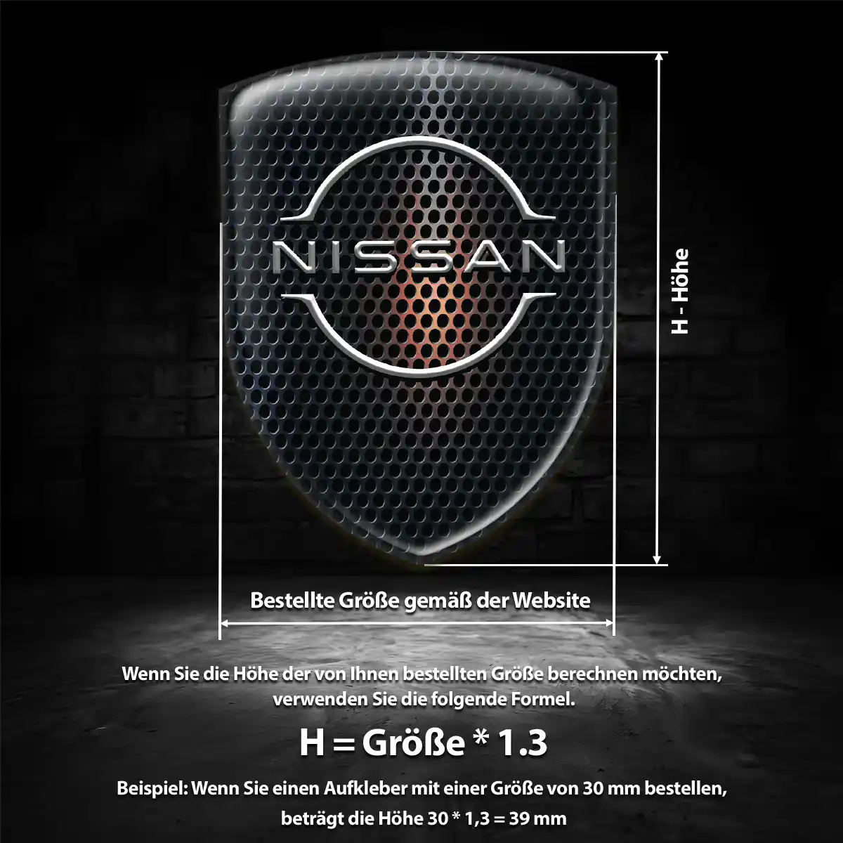 Nissan 3D Gel Aufkleber Exterieurdesign