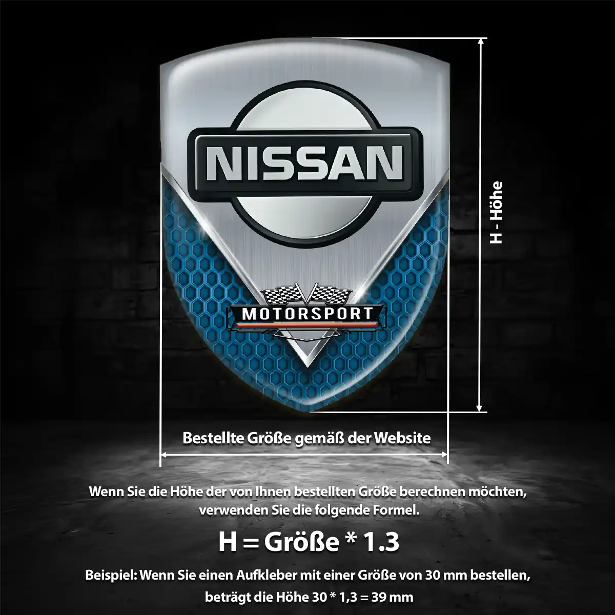 Nissan 3D Gel Aufkleber Interieurdesign