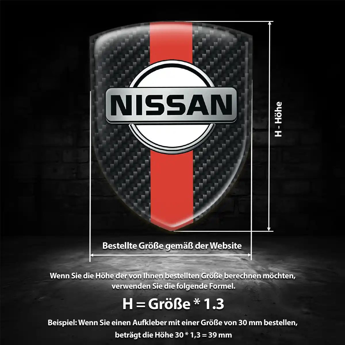 Nissan 3D Gel Aufkleber Silikon Auto Edles Design