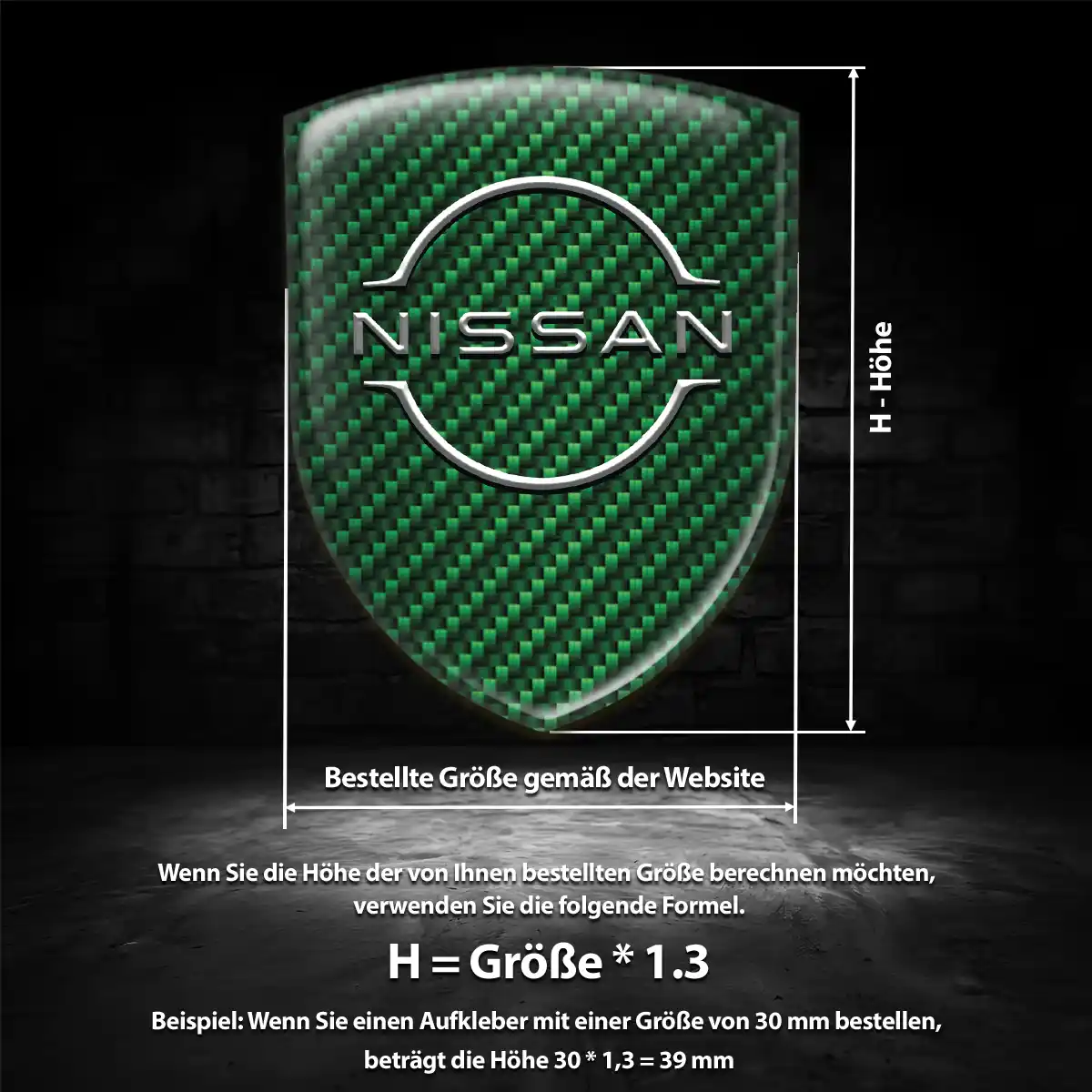 Nissan 3D Gel Aufkleber Silikon Edles Design