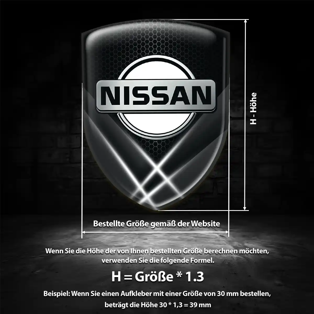 Nissan 3D Gel Aufkleber Silikon Elegantes Design