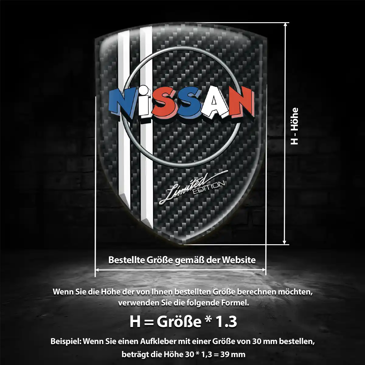 Nissan 3D Gel Aufkleber Silikon Hochwertiges Harz