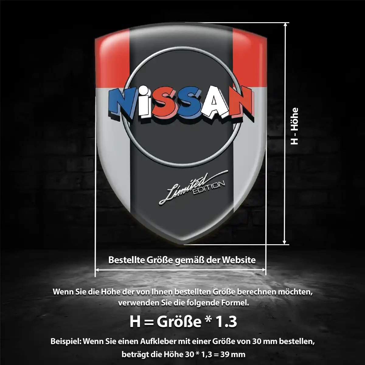 Nissan 3D Gel Aufkleber Silikon Limitierte Auflage