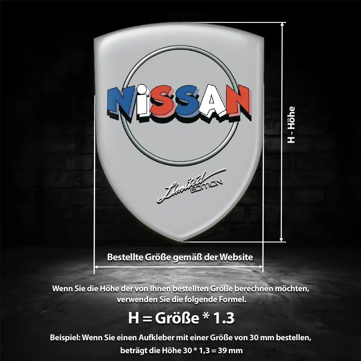 Nissan 3D Gel Aufkleber Silikon Premium-Edition