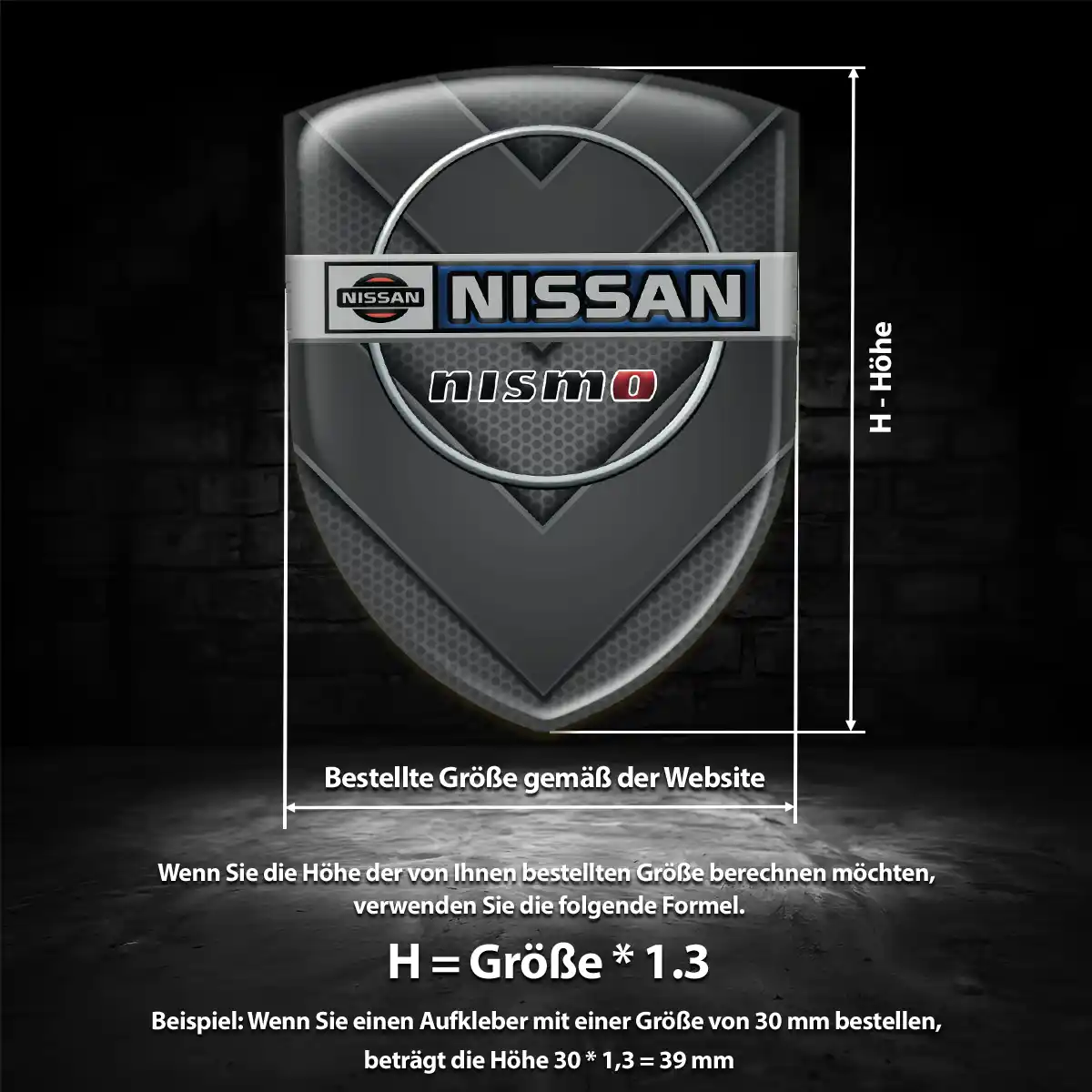 Nissan 3D Gel Aufkleber Silikon Stilvolles Design