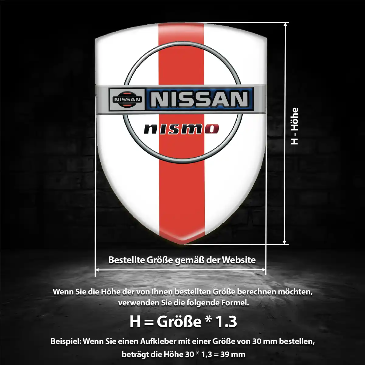Nissan 3D Gel Aufkleber Silikon Tuningfahrzeug