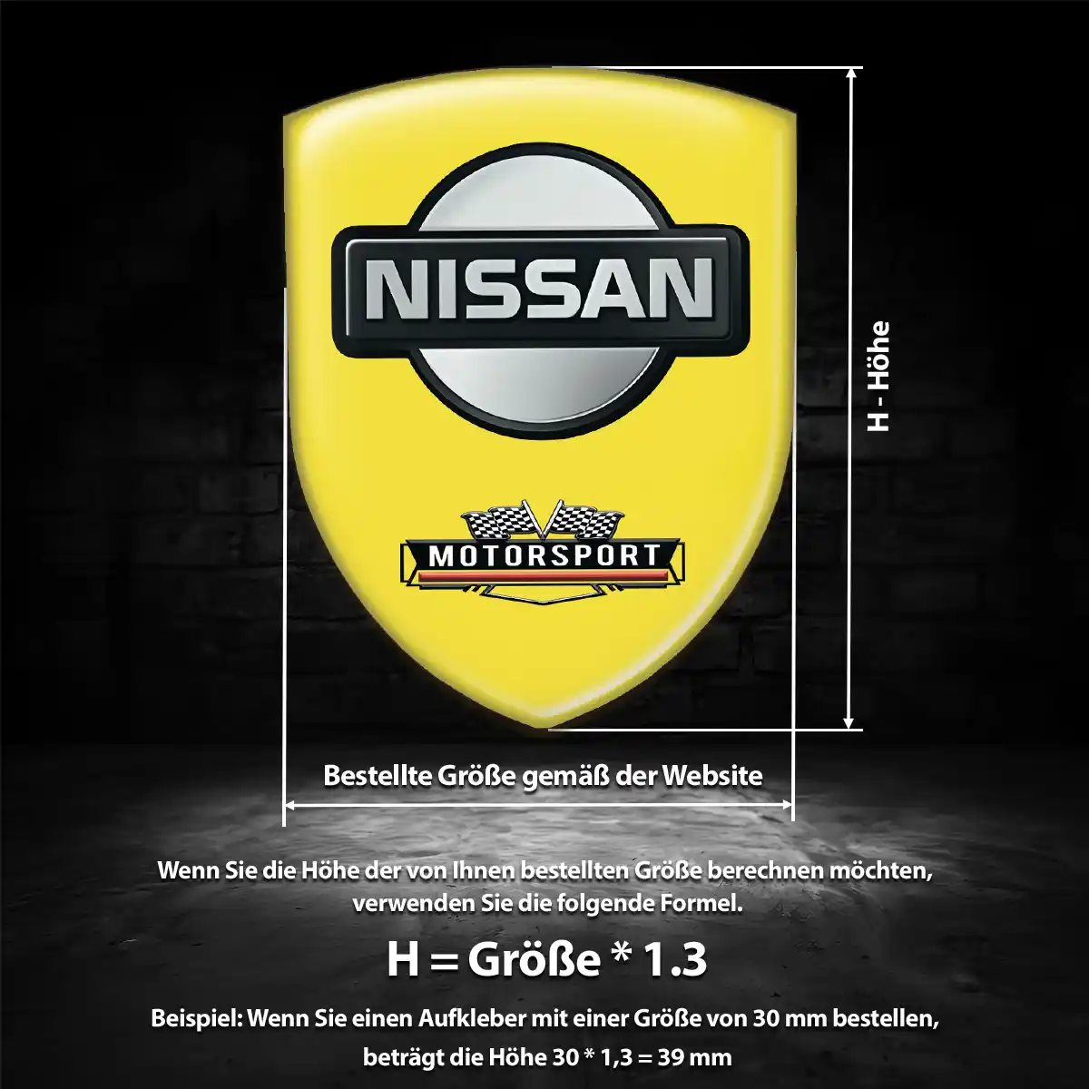 Nissan 3D Gel Aufkleber Tuningfahrzeug