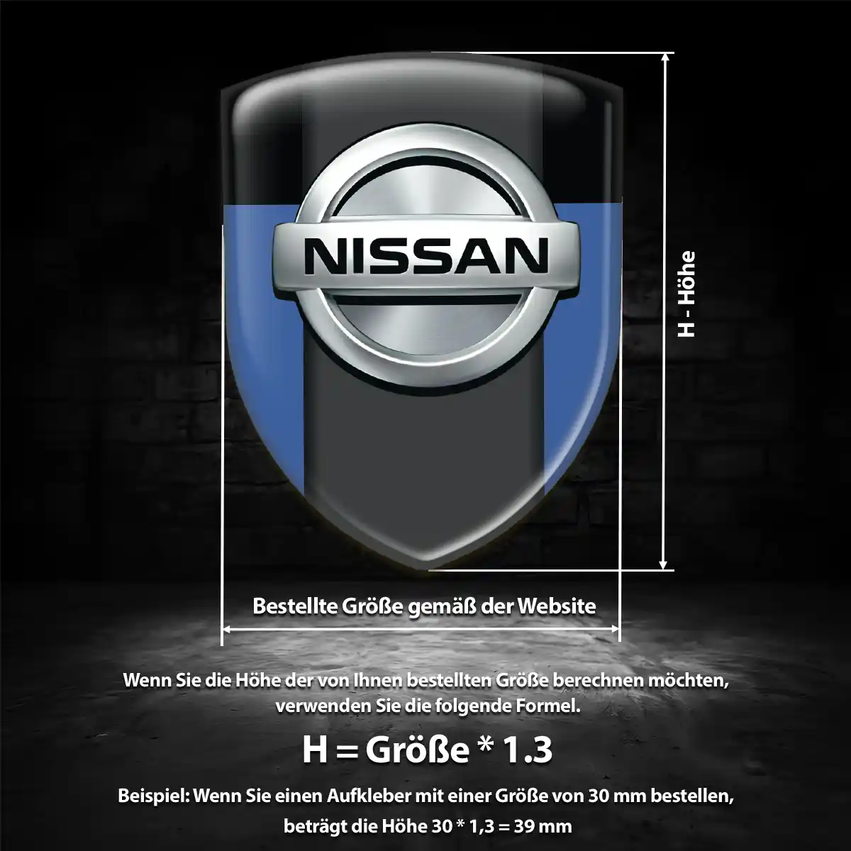Nissan 3D Gel Aufkleber Wappen Anspruchsvolles Design