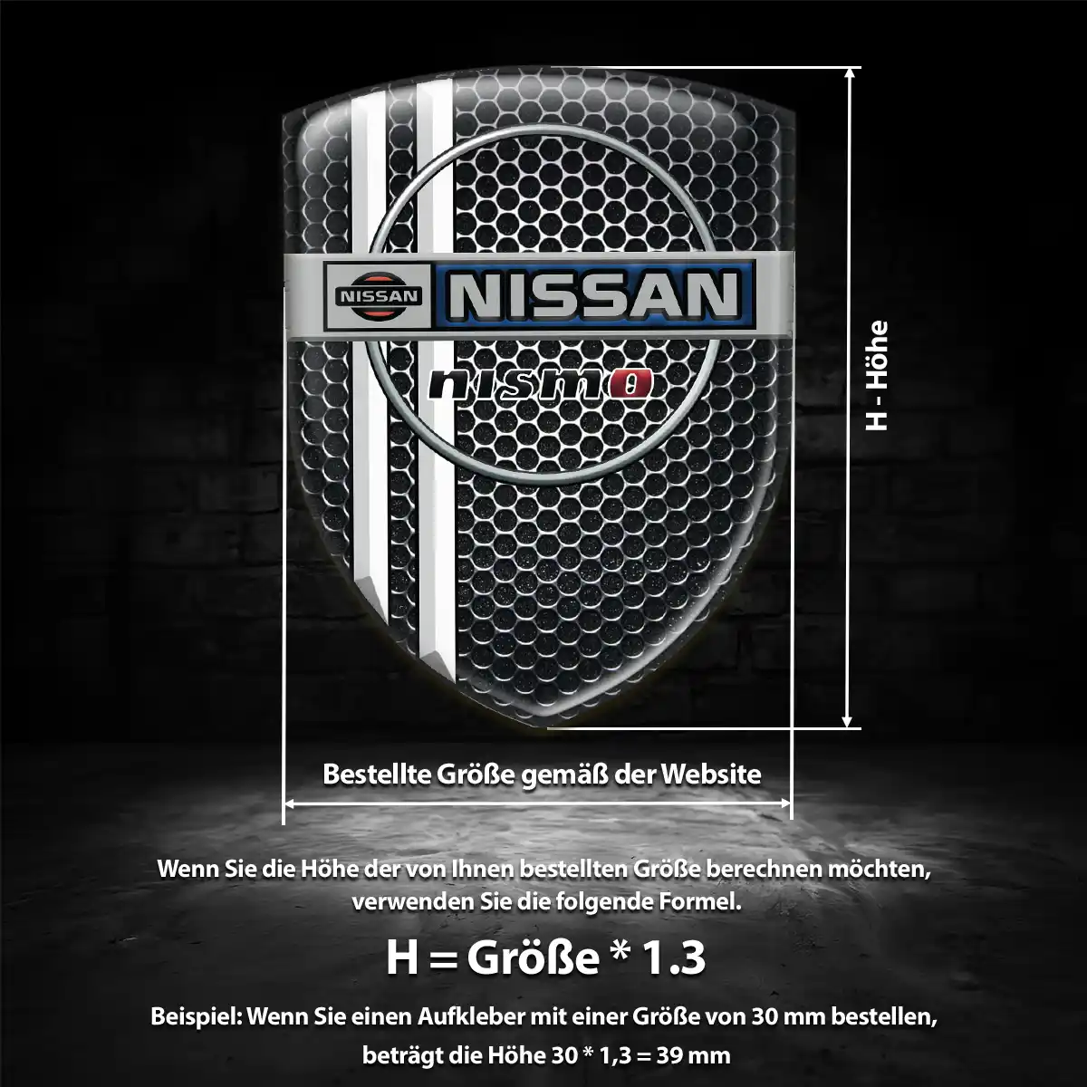 Nissan 3D Gel Aufkleber Wappen Auto Edles Design