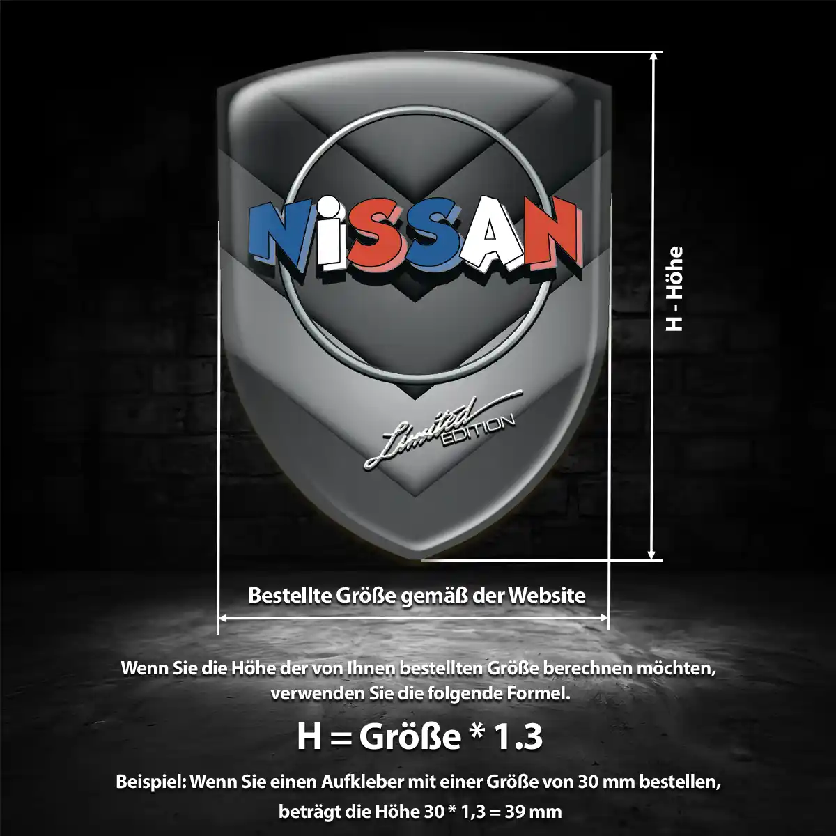 Nissan 3D Gel Aufkleber Wappen Auto Elegantes Design