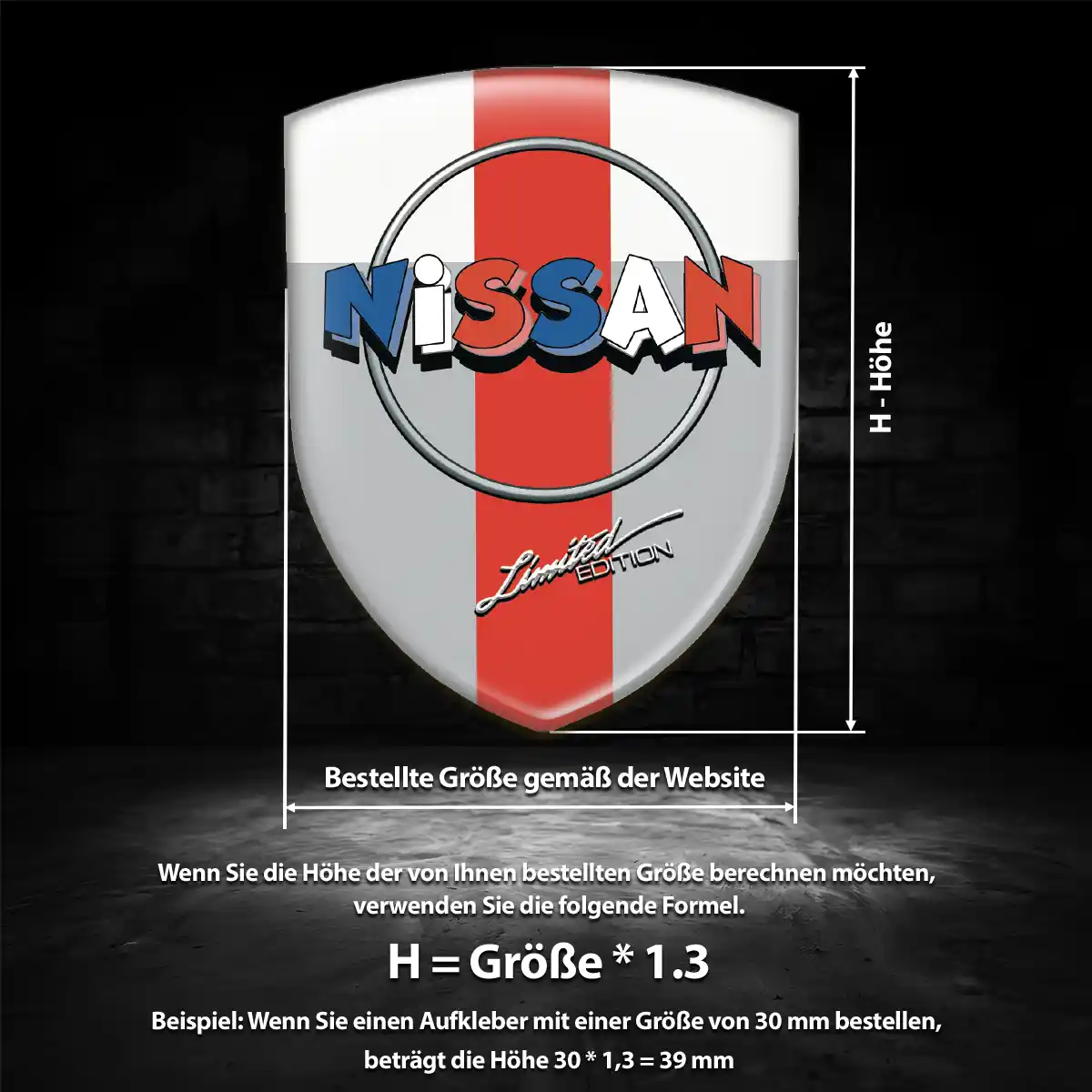 Nissan 3D Gel Aufkleber Wappen Auto Exterieurdesign