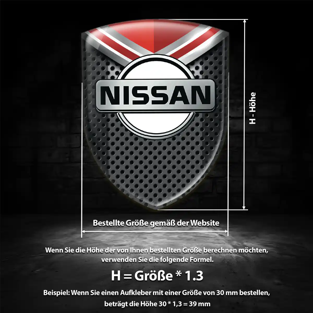 Nissan 3D Gel Aufkleber Wappen Auto Höchste Qualität