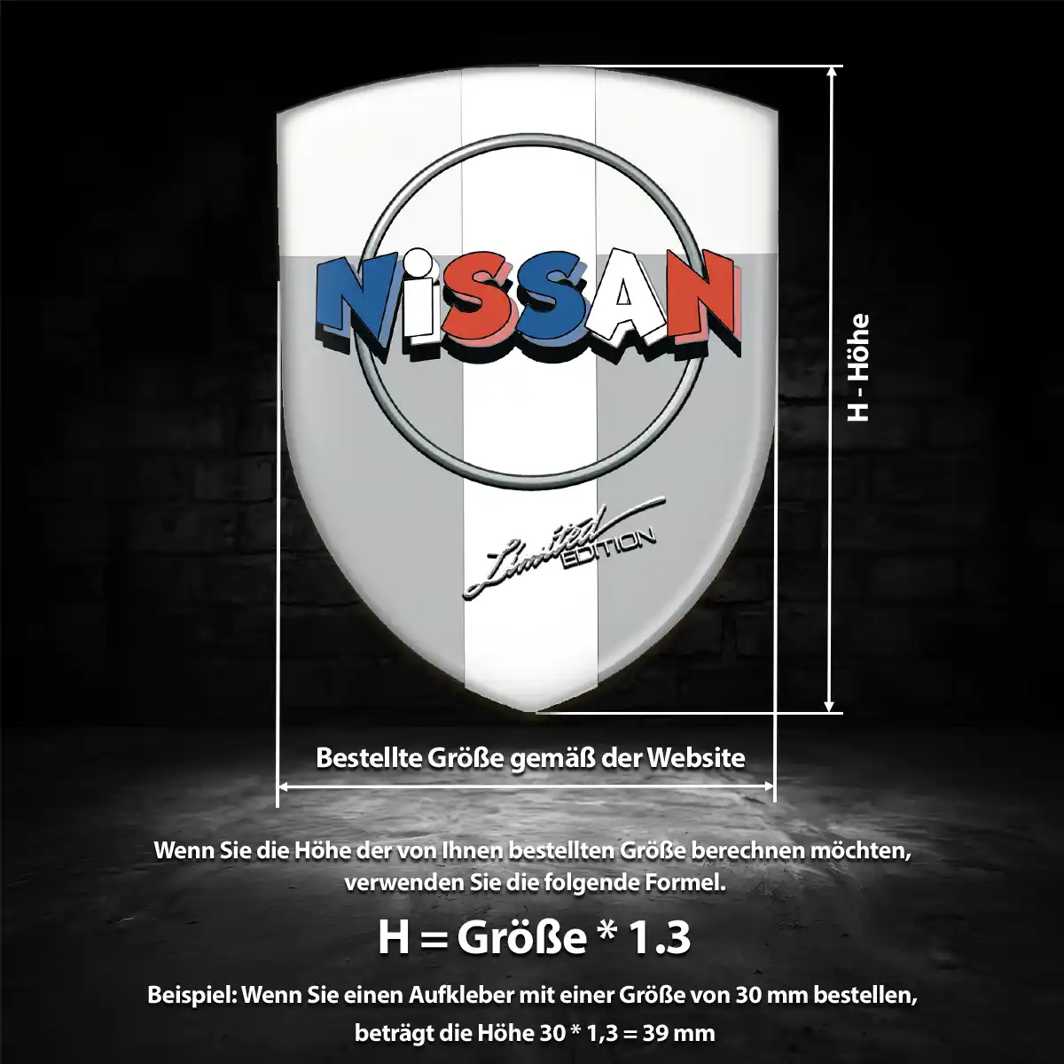 Nissan 3D Gel Aufkleber Wappen Auto Hochwertiges Harz