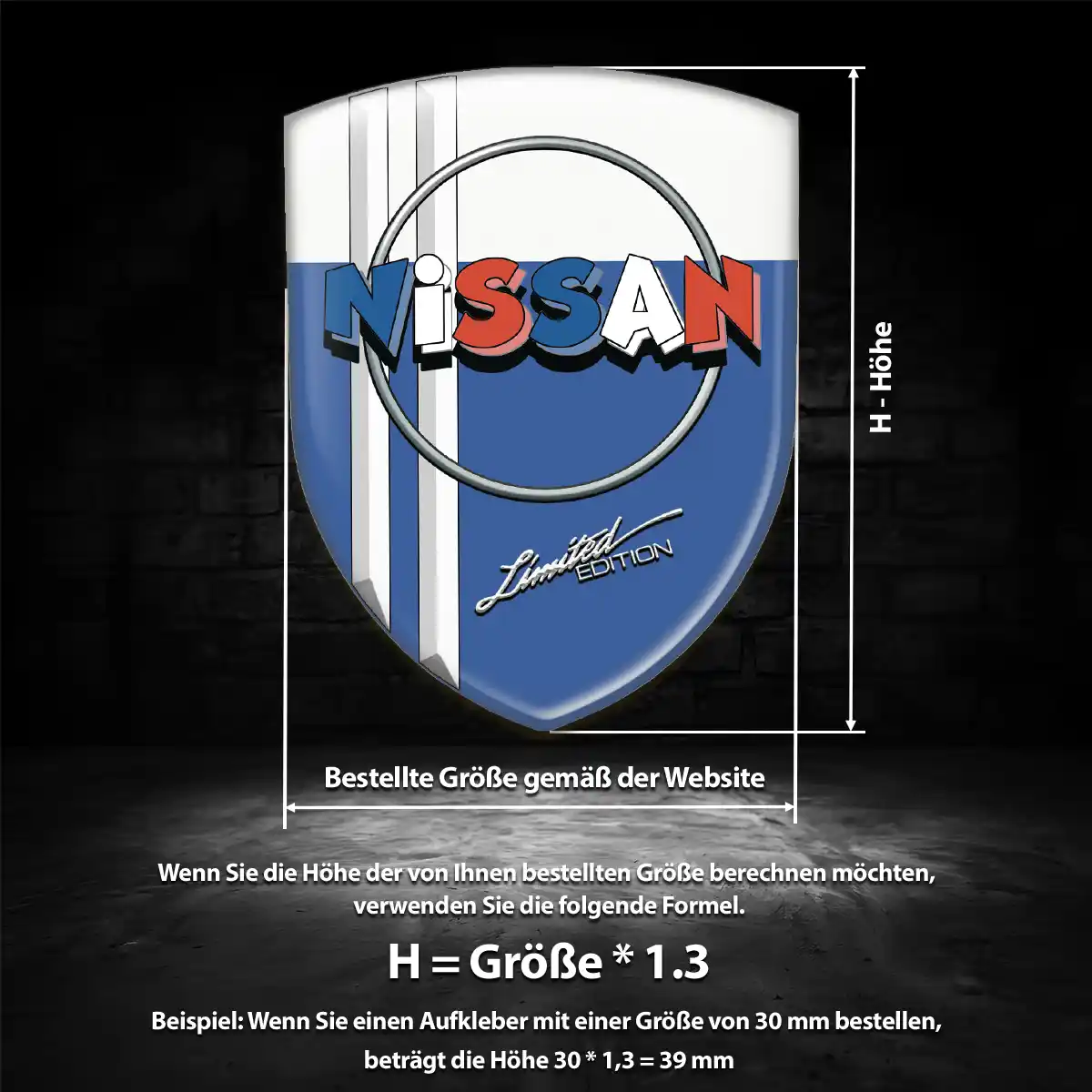 Nissan 3D Gel Aufkleber Wappen Auto Interieurdesign