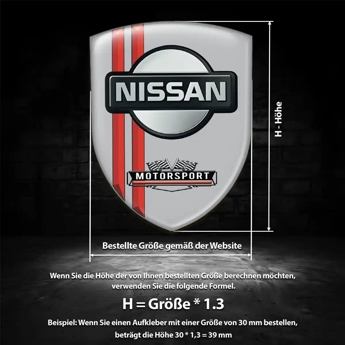 Nissan 3D Gel Aufkleber Wappen Auto Modernes Design