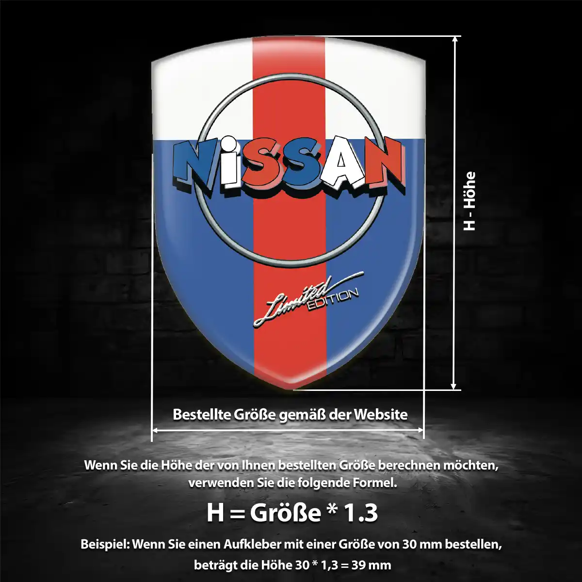 Nissan 3D Gel Aufkleber Wappen Auto Premiumqualität