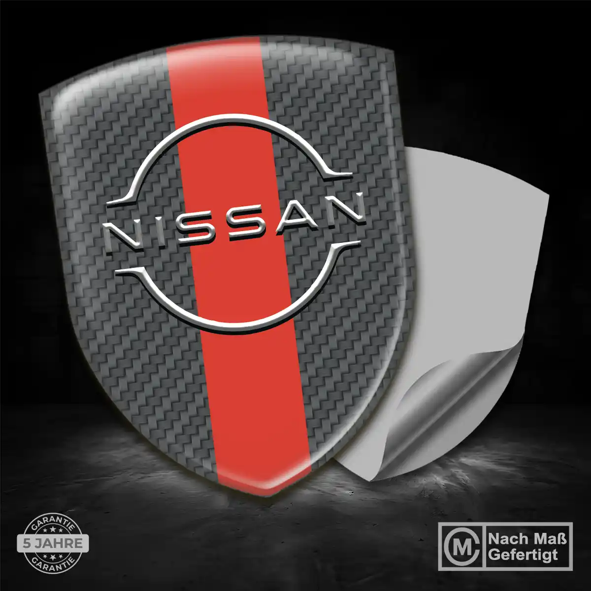 Nissan 3D Gel Aufkleber Wappen Edles Design