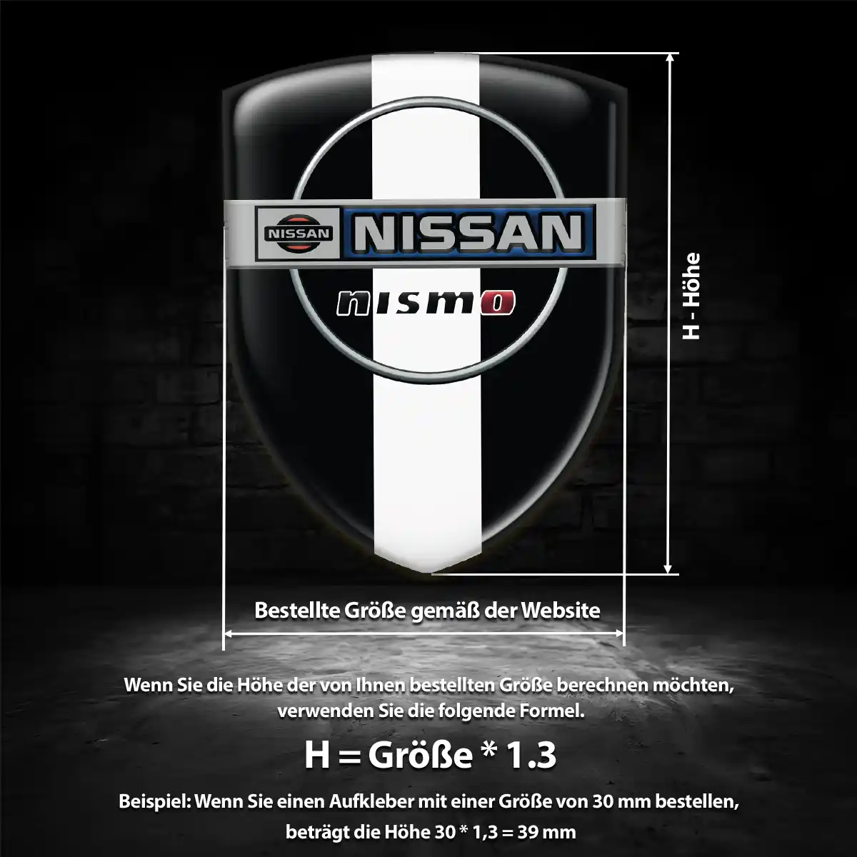 Nissan 3D Gel Aufkleber Wappen Elegantes Design