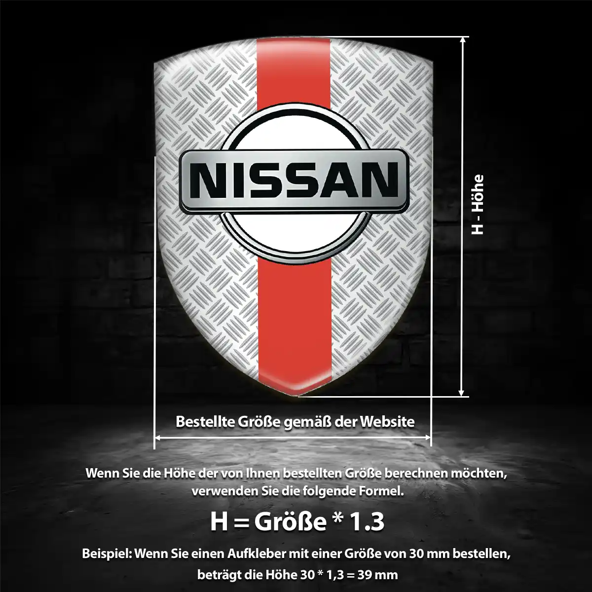Nissan 3D Gel Aufkleber Wappen Erstklassige Qualität