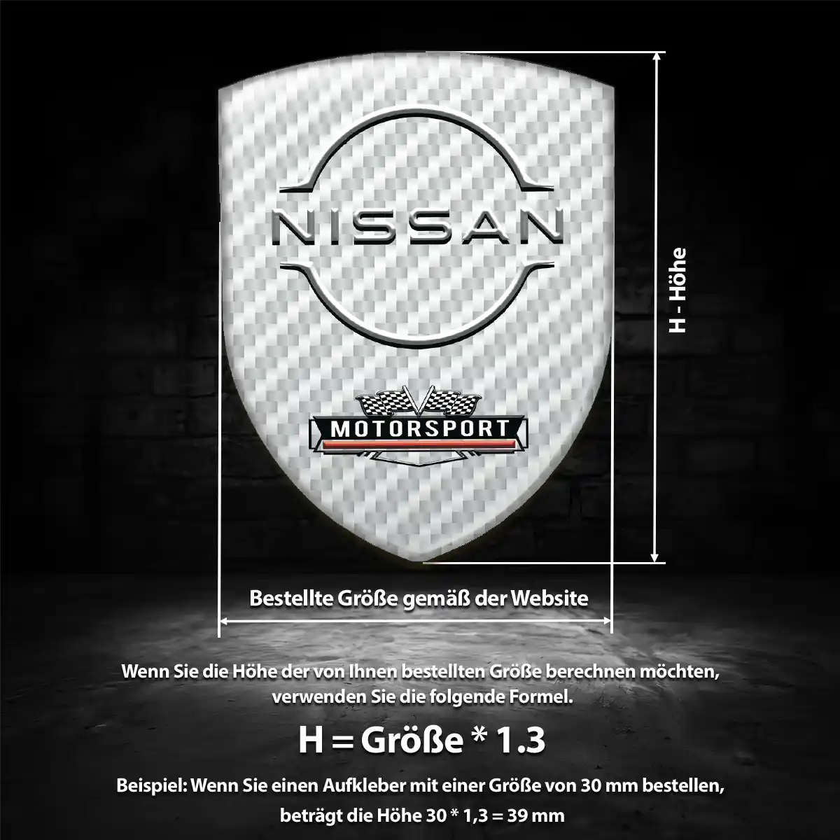 Nissan 3D Gel Aufkleber Wappen Höchste Qualität
