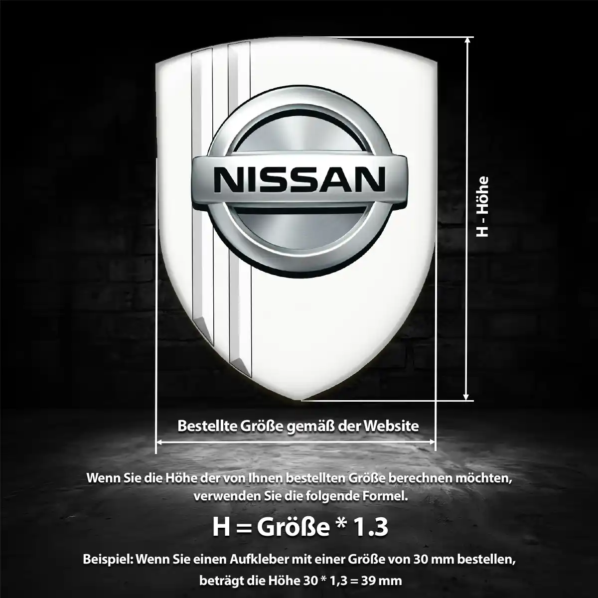 Nissan 3D Gel Aufkleber Wappen Hochwertiges Harz