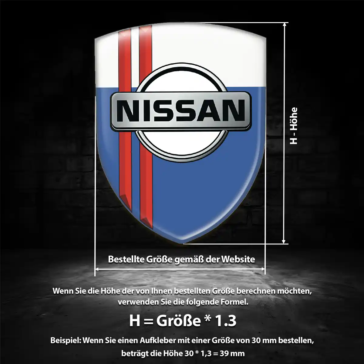 Nissan 3D Gel Aufkleber Wappen Limitierte Auflage