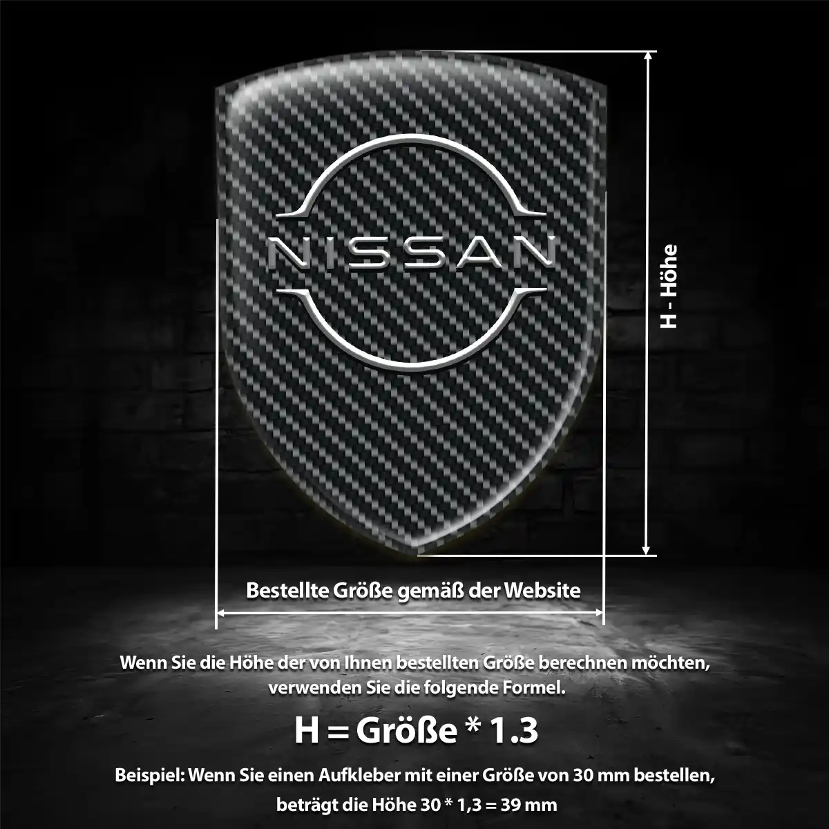 Nissan 3D Gel Aufkleber Wappen Luxus-Edition