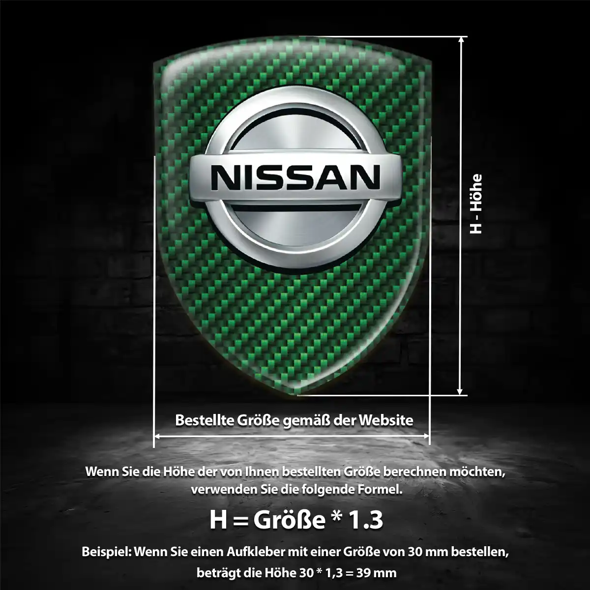Nissan 3D Gel Aufkleber Wappen Modernes Design
