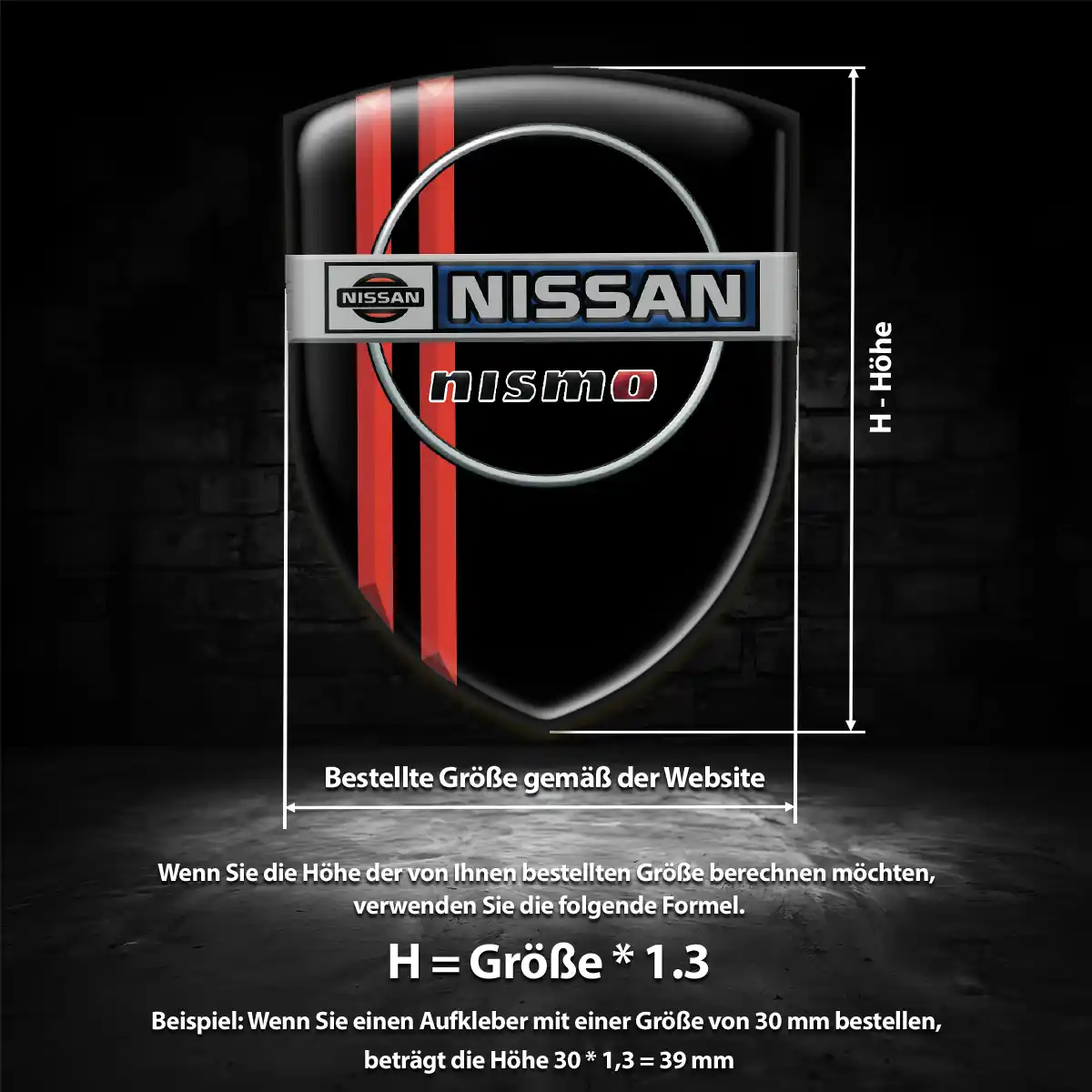 Nissan 3D Gel Aufkleber Wappen Premiumqualität