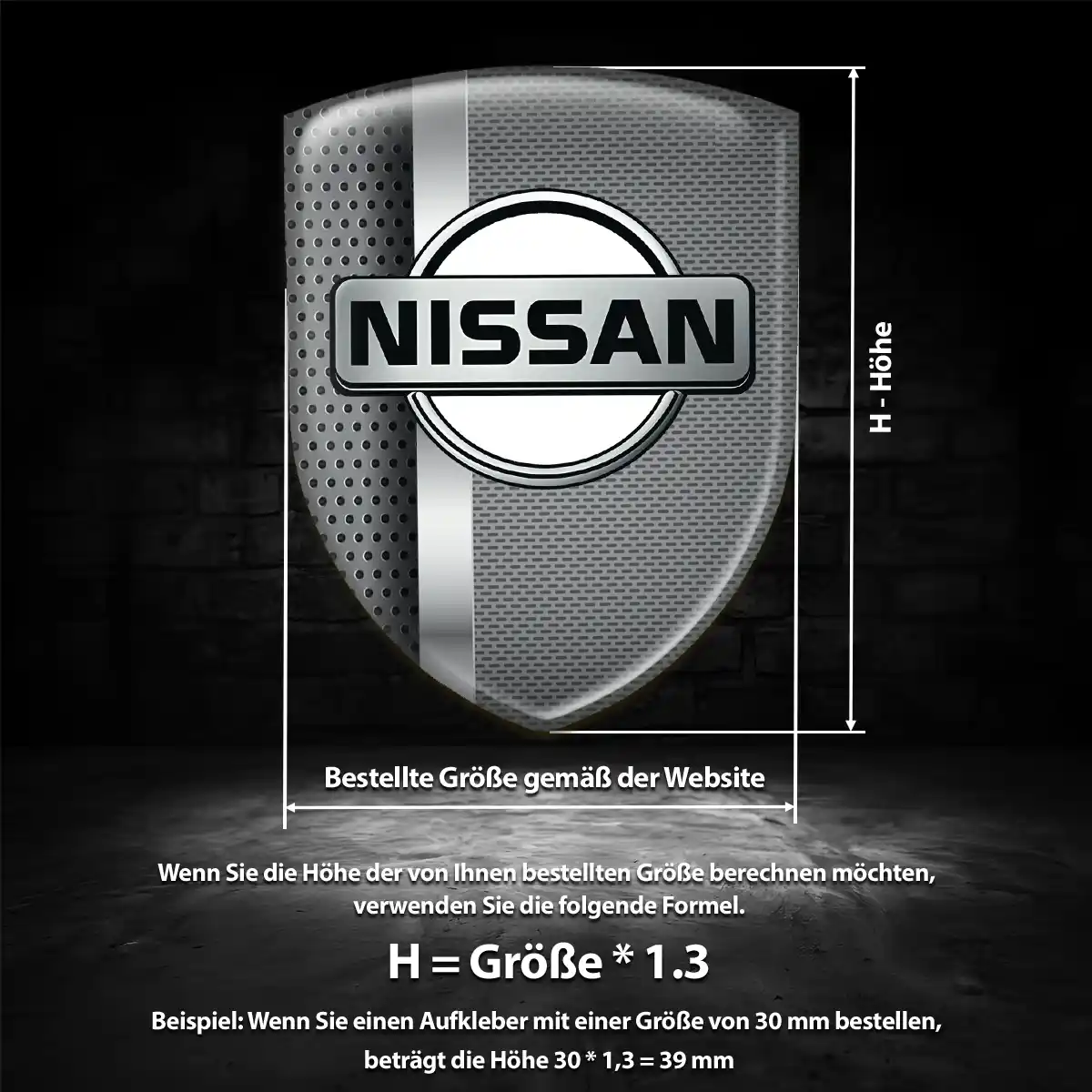Nissan 3D Gel Aufkleber Wappen Stilvolles Design