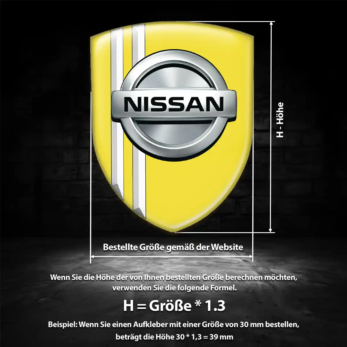 Nissan 3D Gel Aufkleber Wappen Tuningfahrzeug