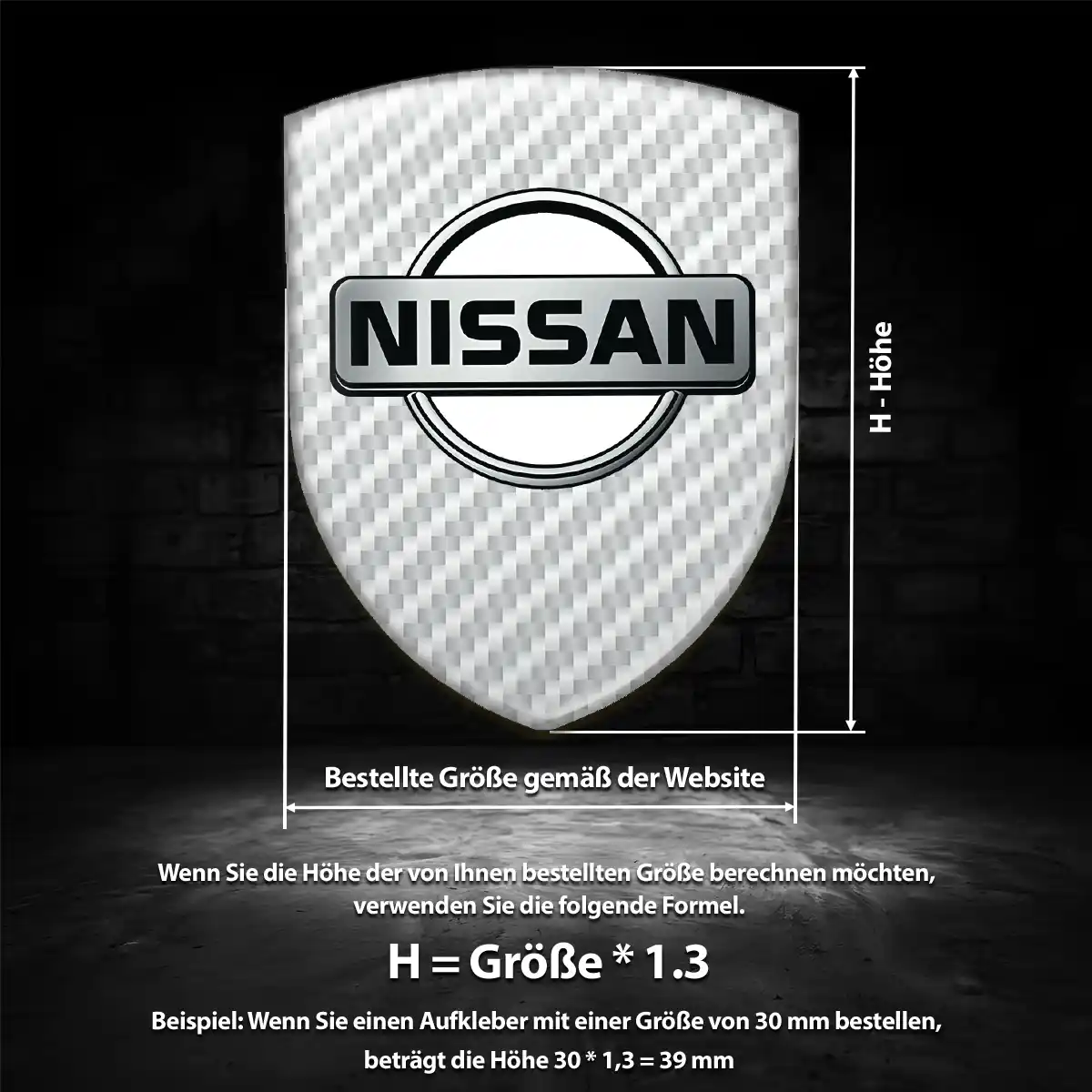 Nissan Aufkleber 3D Gel Emblem Interieurdesign